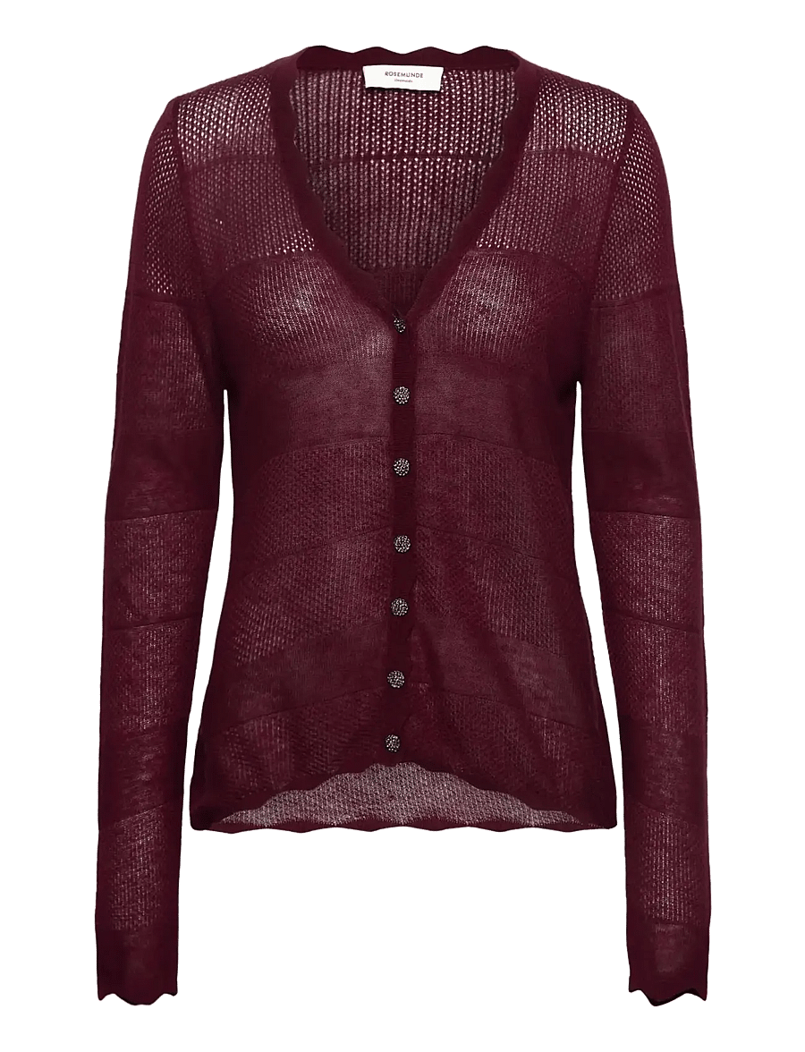 Rosemunde - RWLotus Tencel LS Cardigan - strickjacken - tawny port - 0