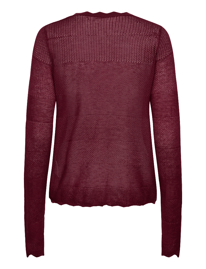 Rosemunde - RWLotus Tencel LS Cardigan - koftor - tawny port - 1