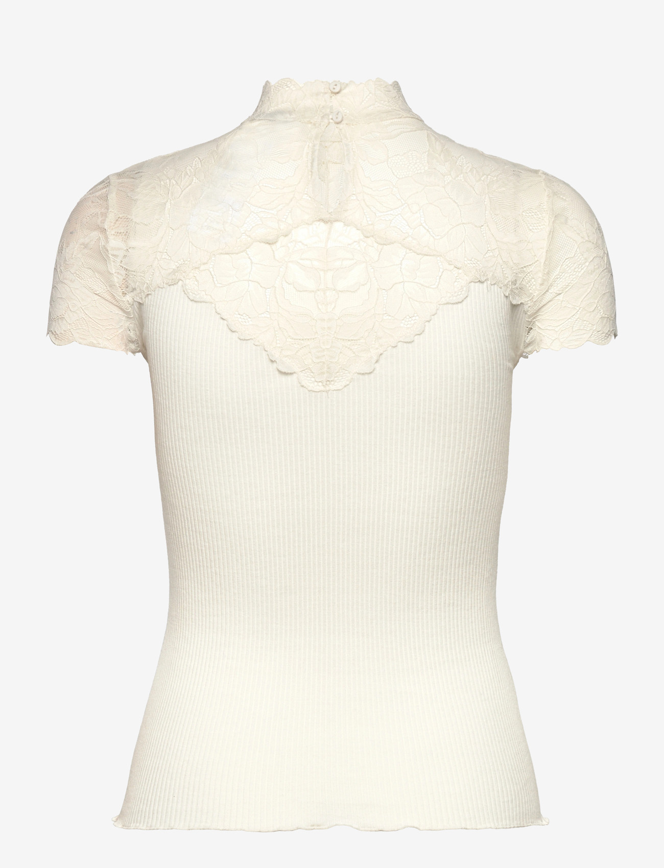 Rosemunde - RWBeatha Silk Capsleeve Lace T-shir - t-shirts - ivory - 1