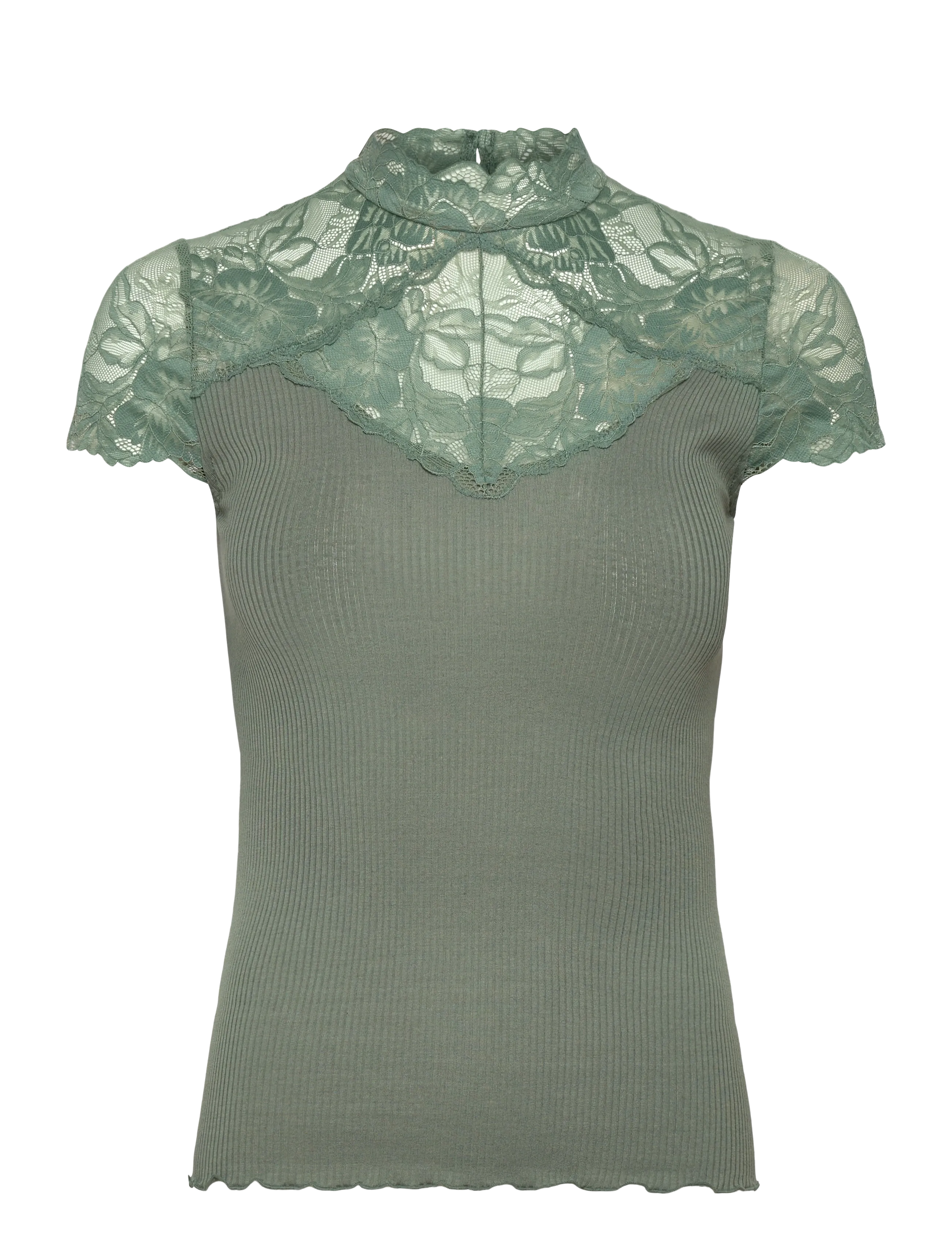 RWBeatha Silk Capsleeve Lace T-shir - LAUREL WREATH