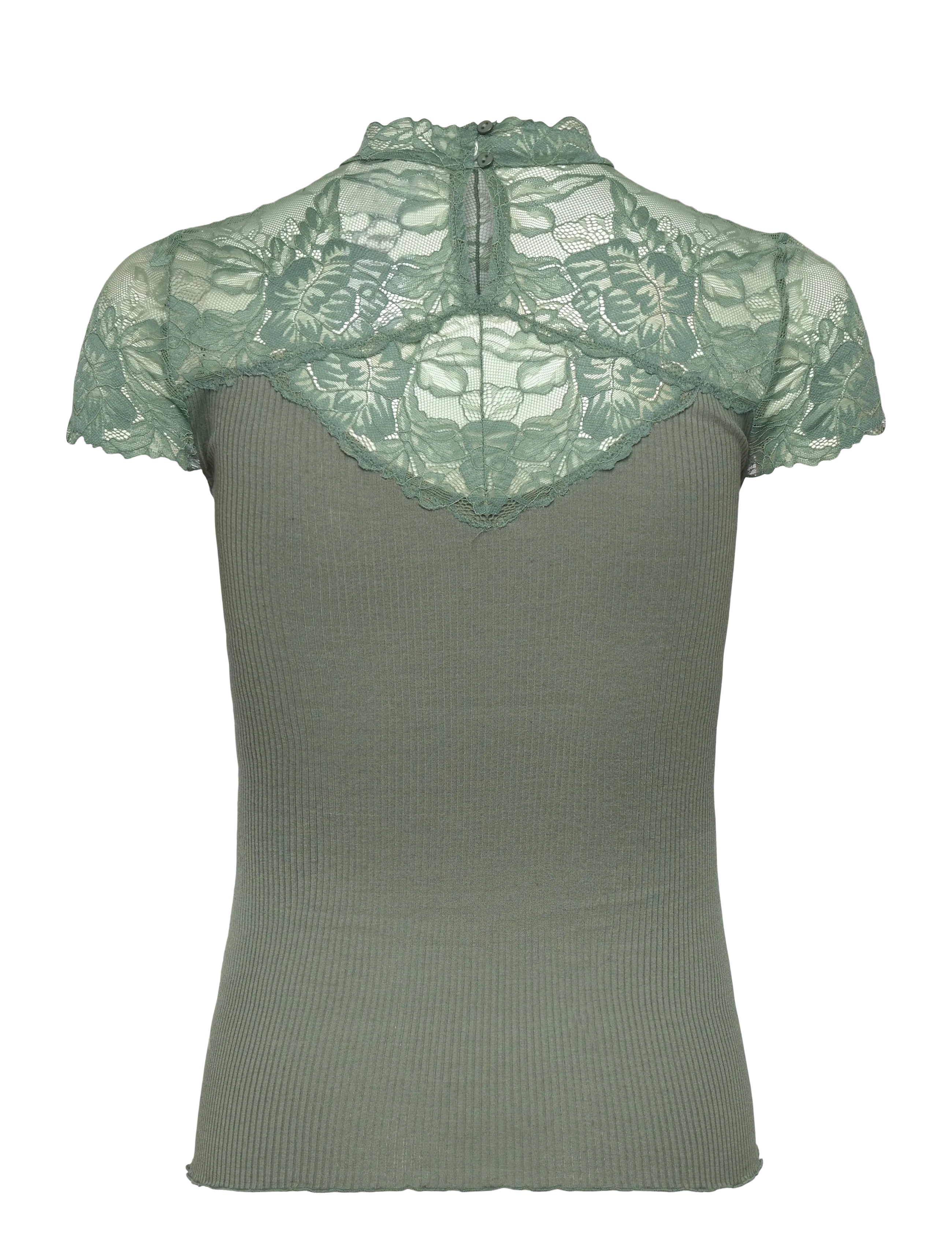 Rosemunde - RWBeatha Silk Capsleeve Lace T-shirt - t-shirts - laurel wreath - 2