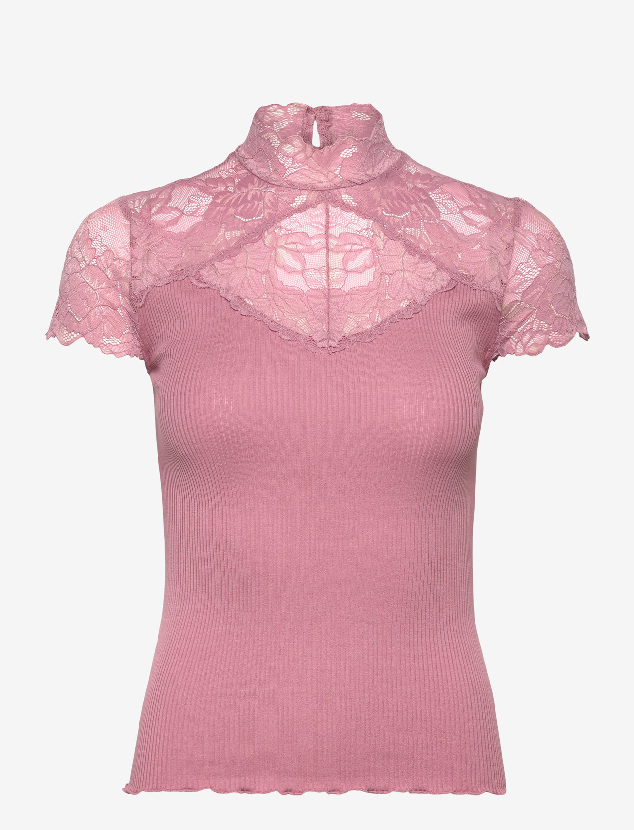 Rosemunde - RWBeatha Silk Capsleeve Lace T-shir - t-shirts - nostalgia rose - 0