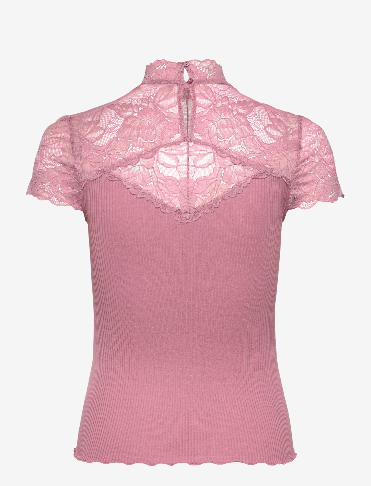 Rosemunde - RWBeatha Silk Capsleeve Lace T-shir - t-shirts - nostalgia rose - 1
