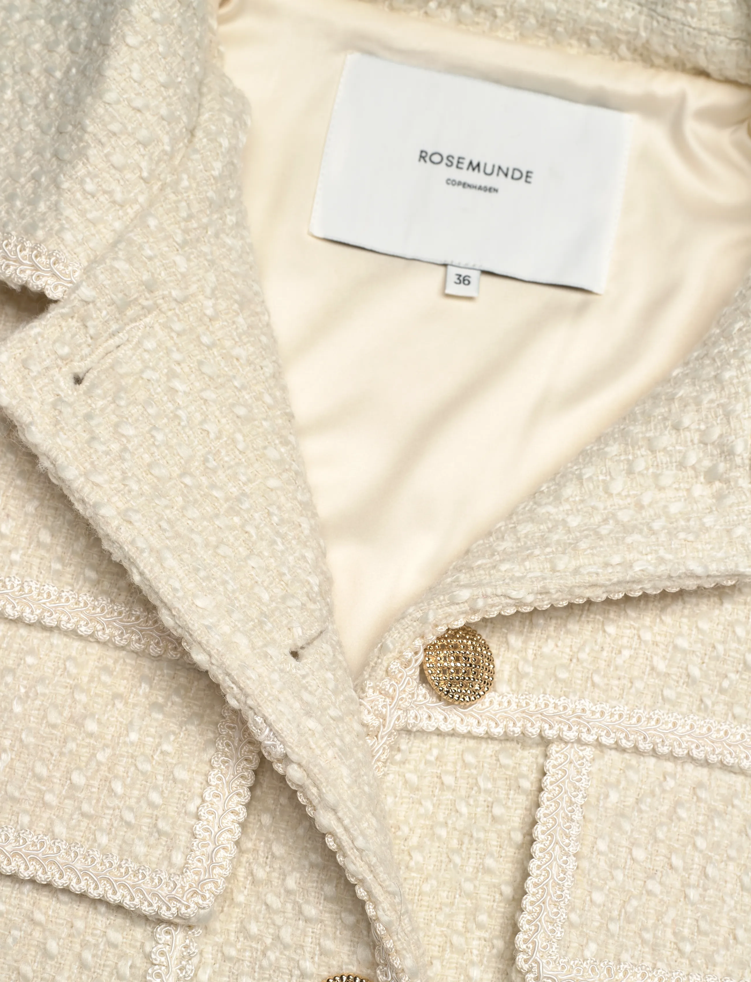 Rosemunde - RWNelly Boucle Wool Blend LS Oversi - ulljackor - ivory - 3