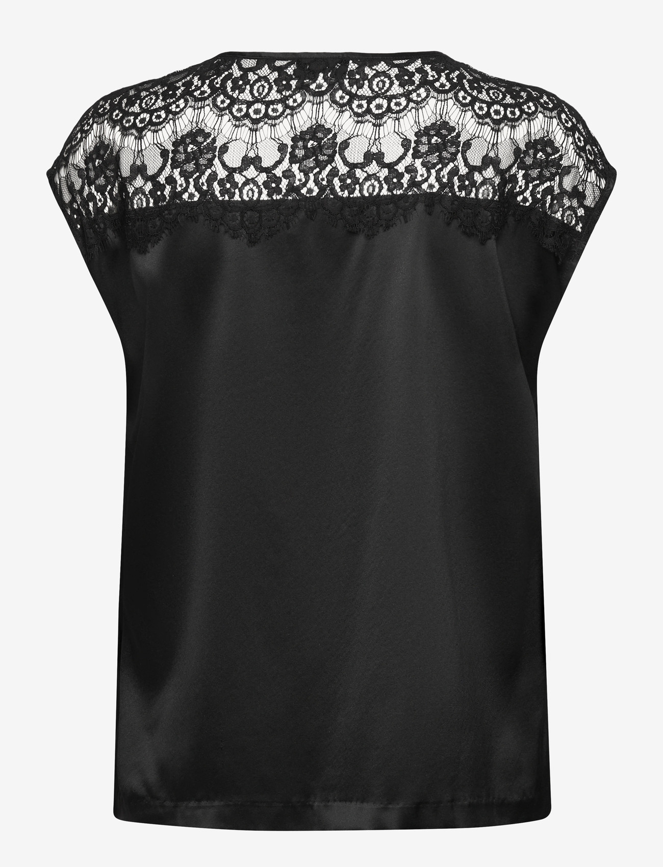 Rosemunde - RWJade Silk SL Lace Top - Ærmeløse bluser - black - 1