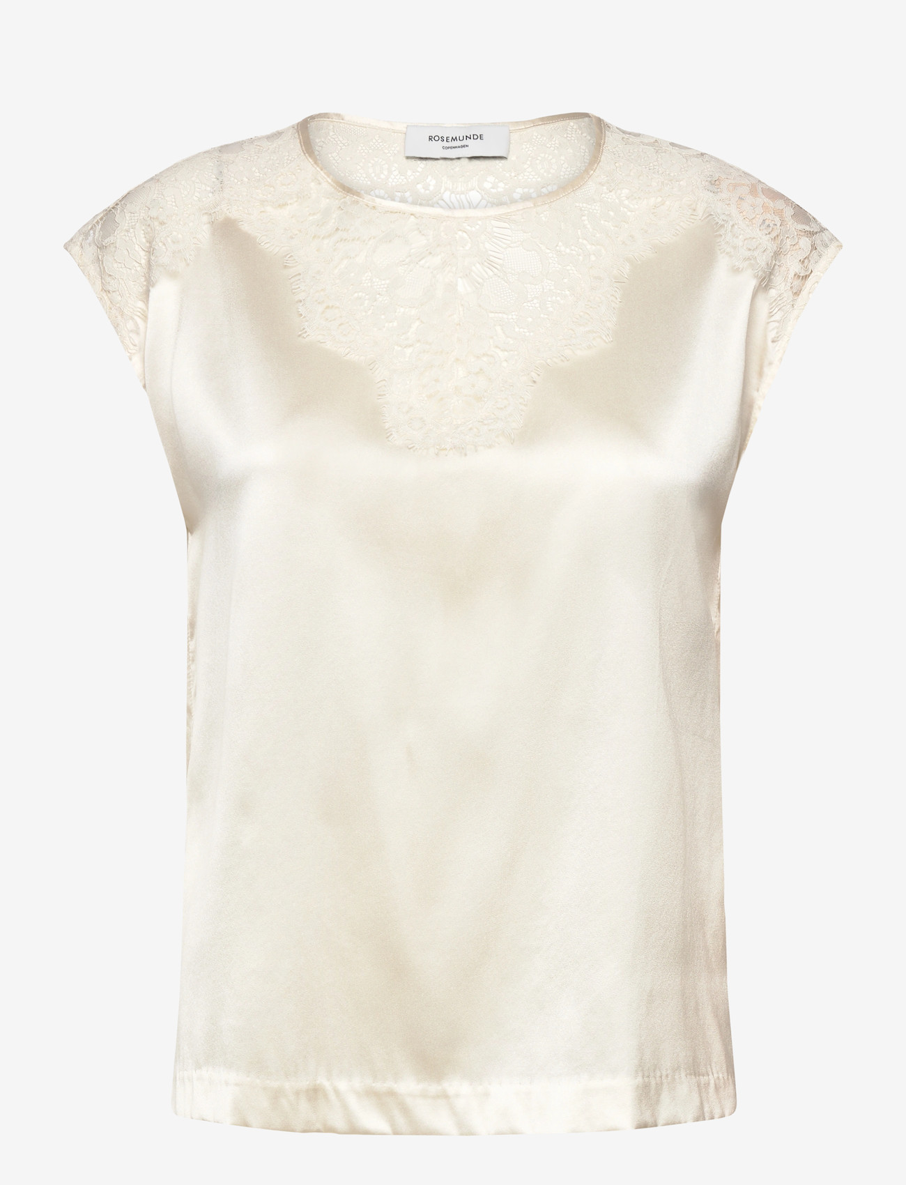 Rosemunde - RWJade Silk SL Lace Top - varrukateta pluusid - ivory - 0