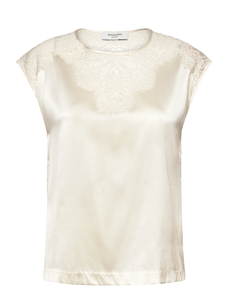 Rosemunde - RWJade Silk SL Lace Top - varrukateta pluusid - ivory - 0
