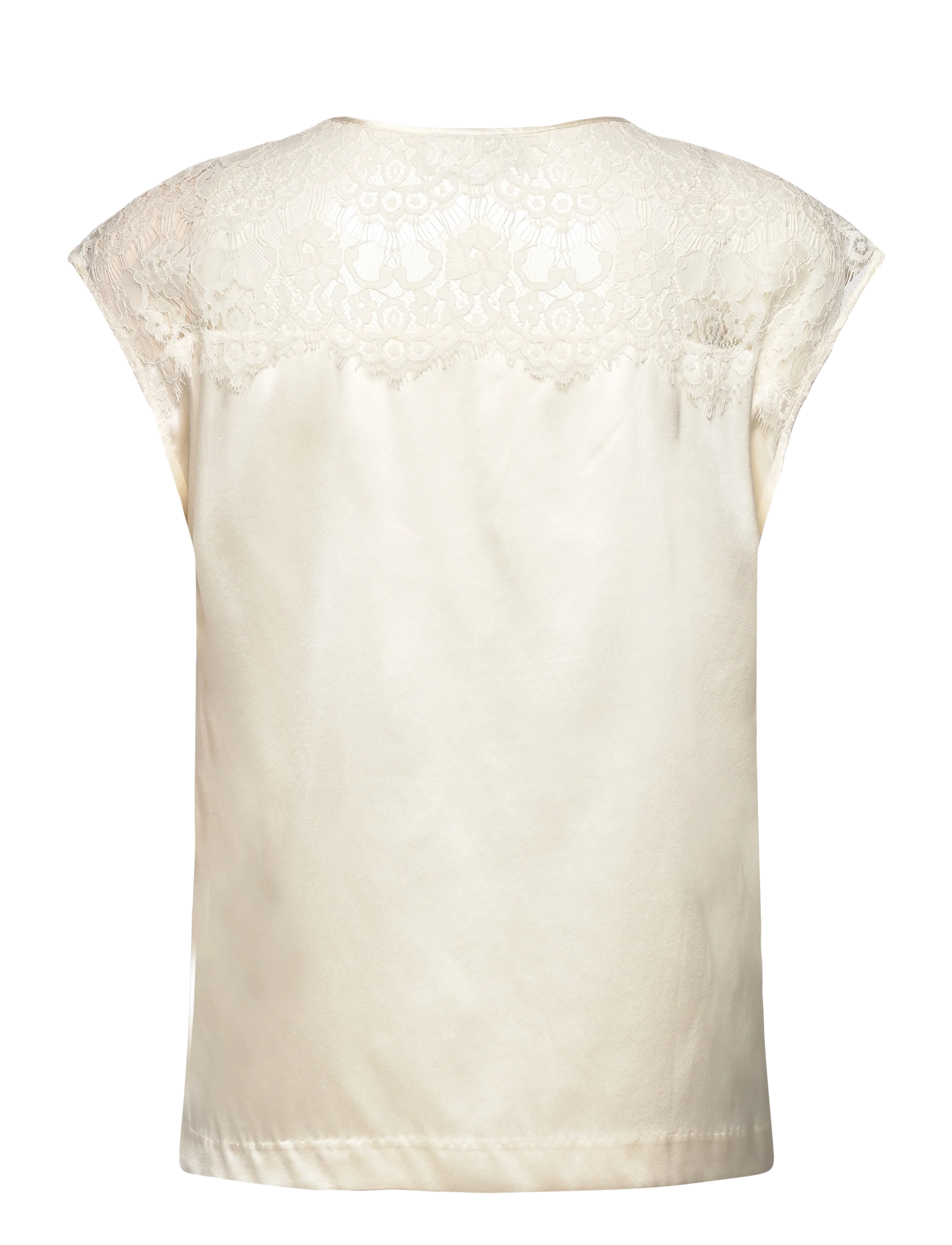 Rosemunde - RWJade Silk SL Lace Top - Ærmeløse bluser - ivory - 1