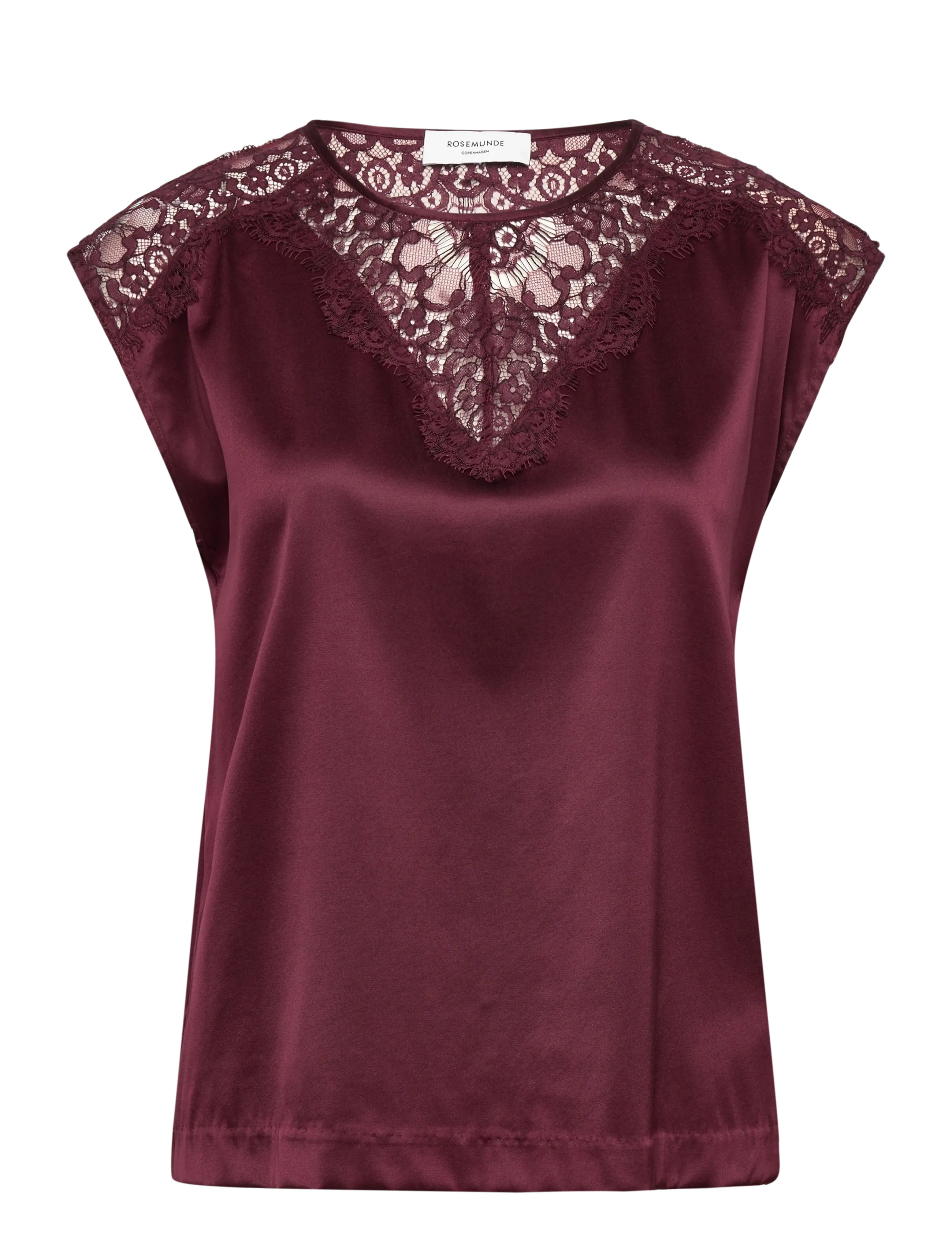 RWJade Silk SL Lace Top - TAWNY PORT