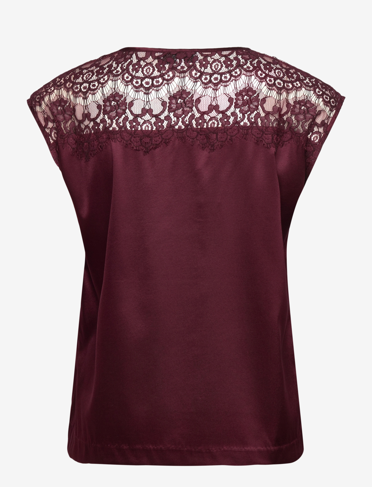 Rosemunde - RWJade Silk SL Lace Top - Ærmeløse bluser - tawny port - 1