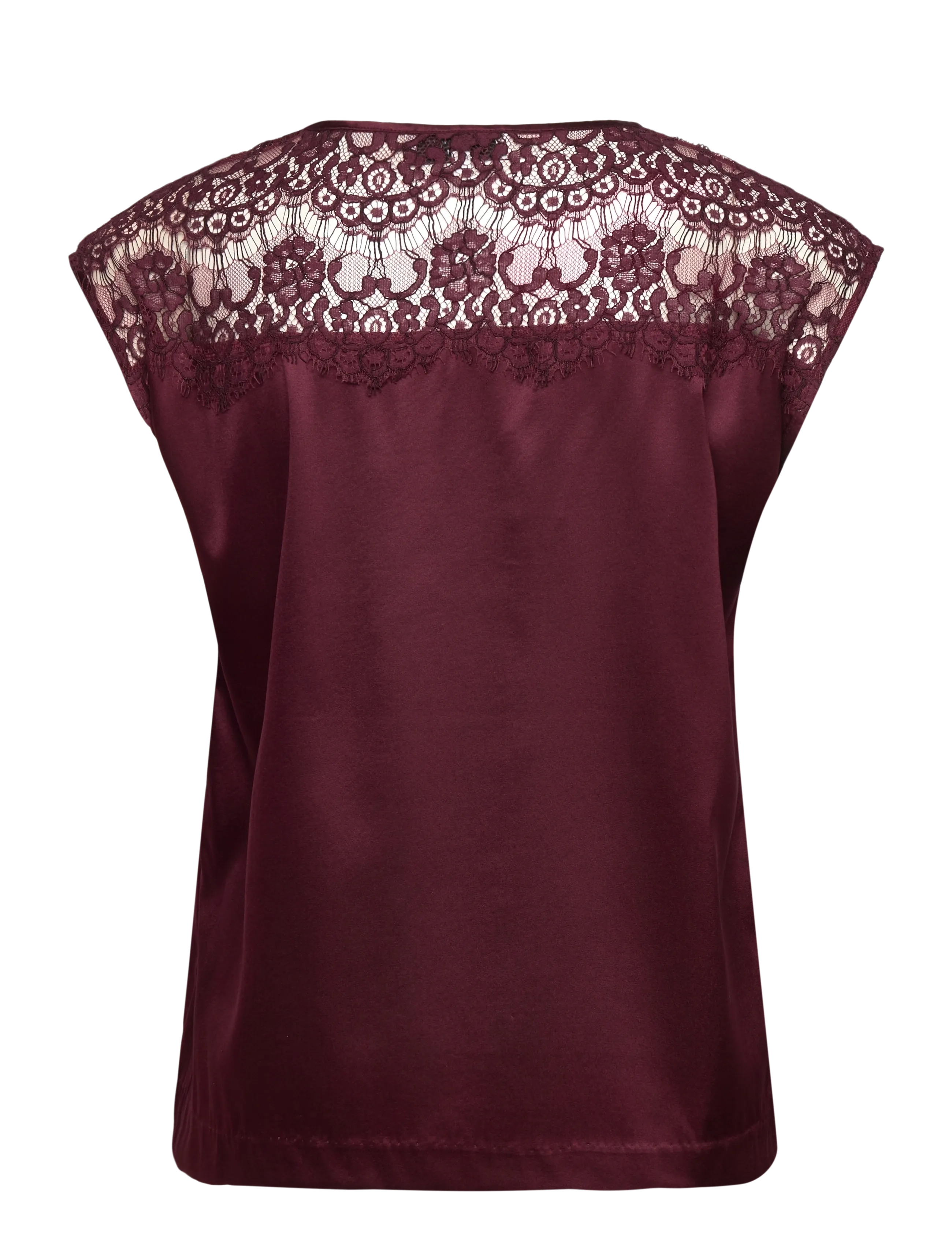 Rosemunde - RWJade Silk SL Lace Top - Ärmlösa blusar - tawny port - 1