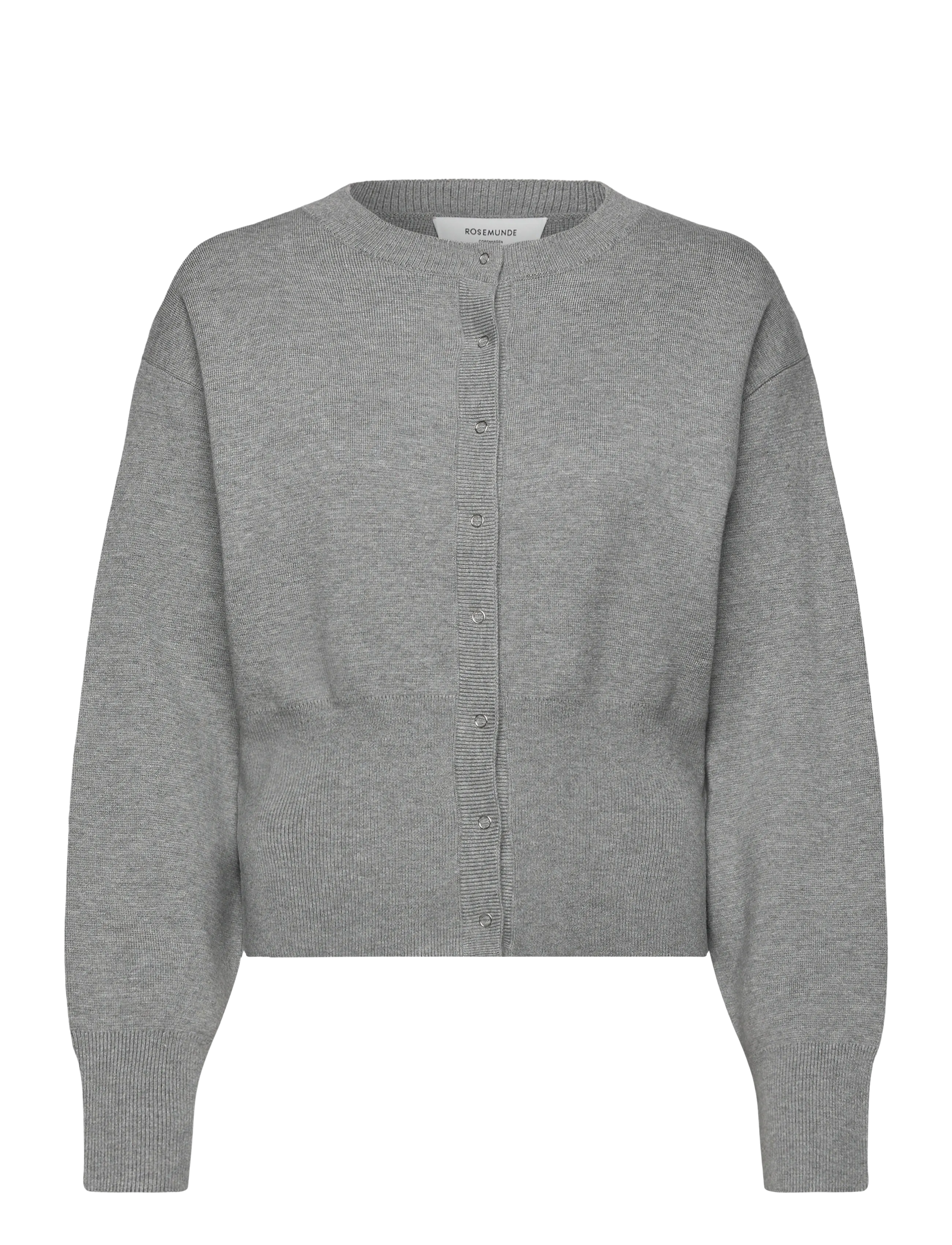 Rosemunde Rwavar Ls Cardigan, M, Grey, Strik > Cardigans, Dame