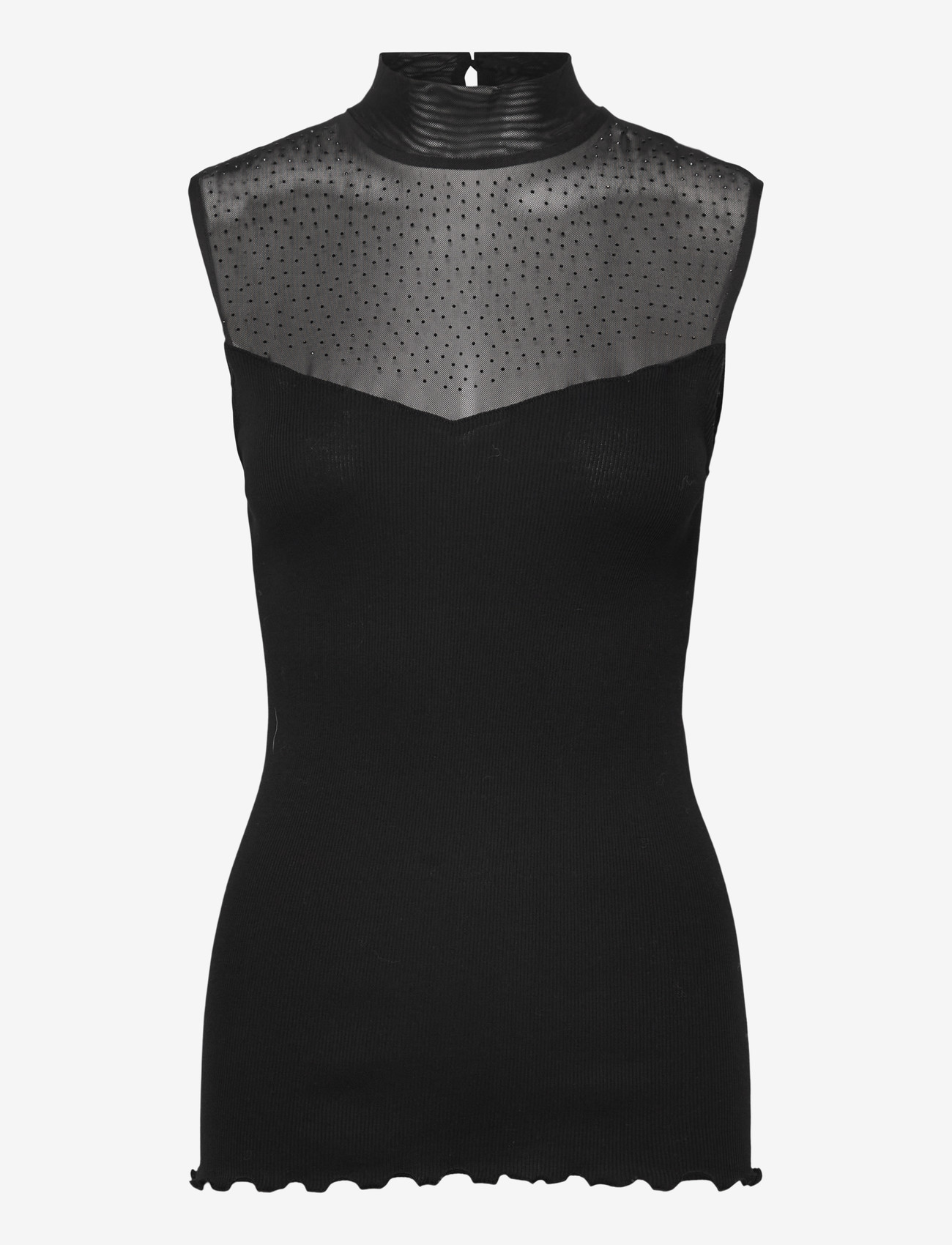Rosemunde - RWBernadine Organic SL Lace T-neck - turtlenecks - black - 0
