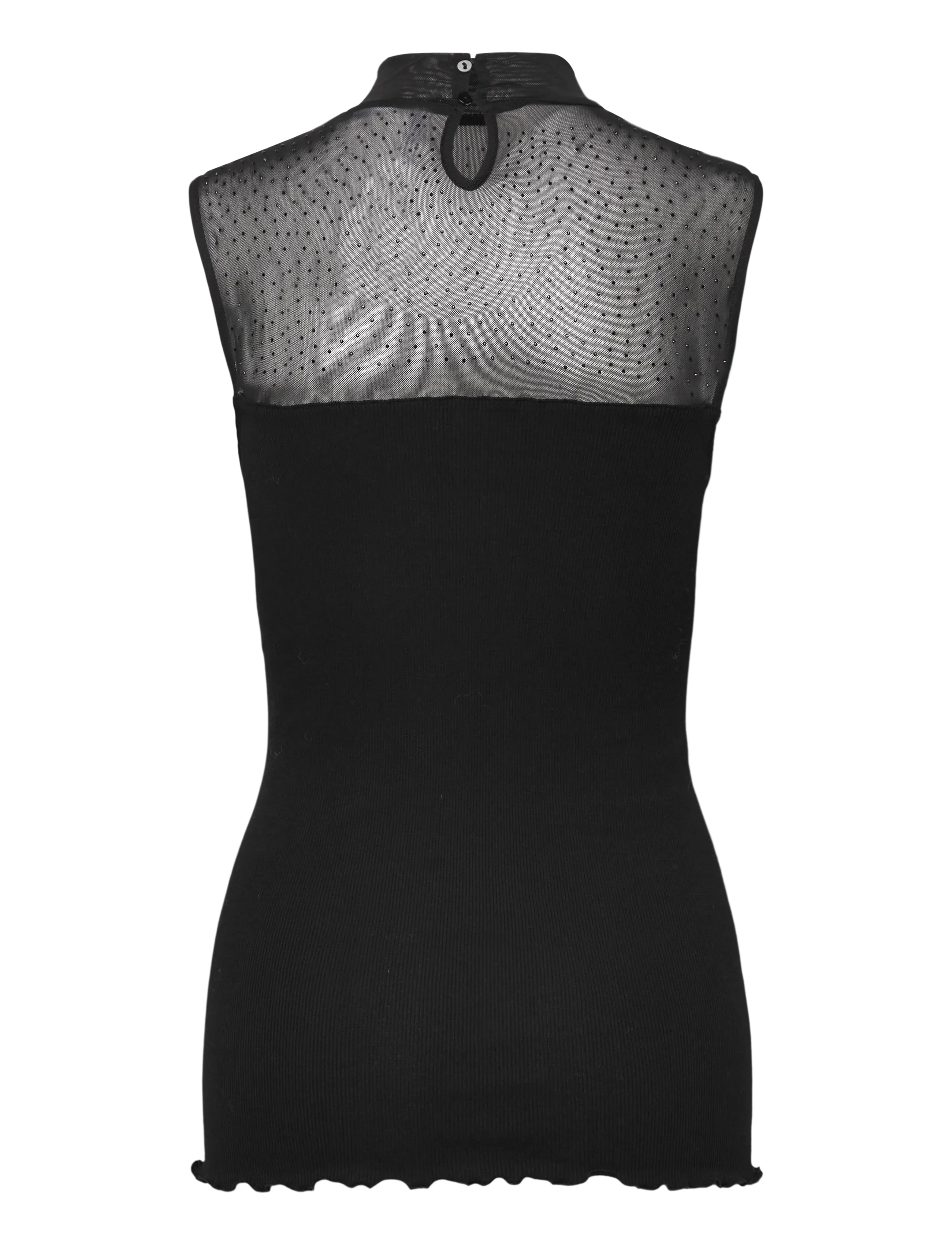 Rosemunde - RWBernadine Organic SL Lace T-neck - golfai - black - 1