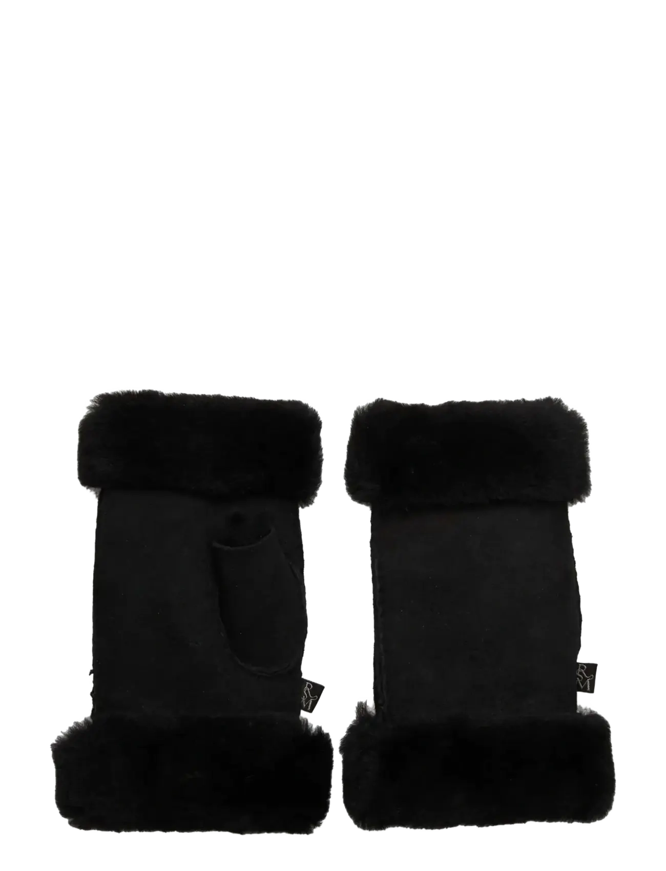 Rosemunde - RHSydney Shearling Half Mittens - tumvantar - black - 0