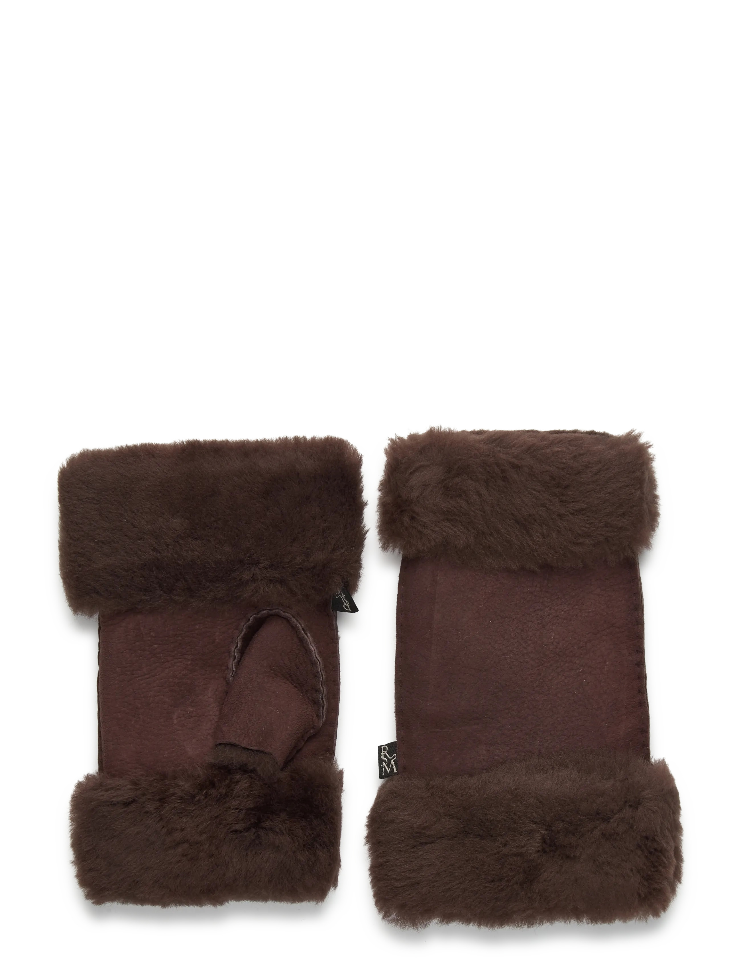 Rosemunde RHSydney Shearling Half Mittens - Accessories - COFFEE BROWN / brown