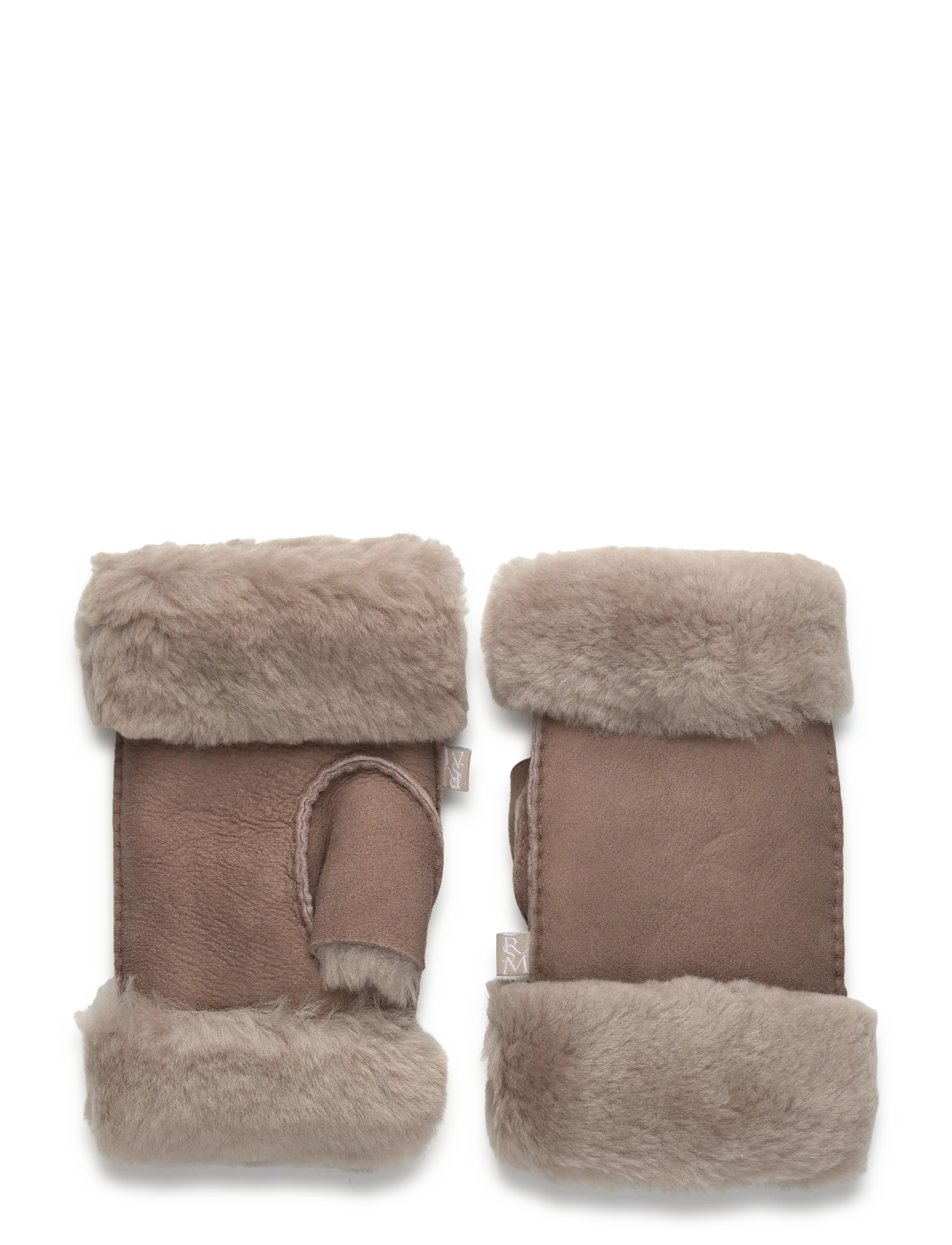 Rosemunde RHSydney Shearling Half Mittens - Transitional Layering - ELK BROWN / brown