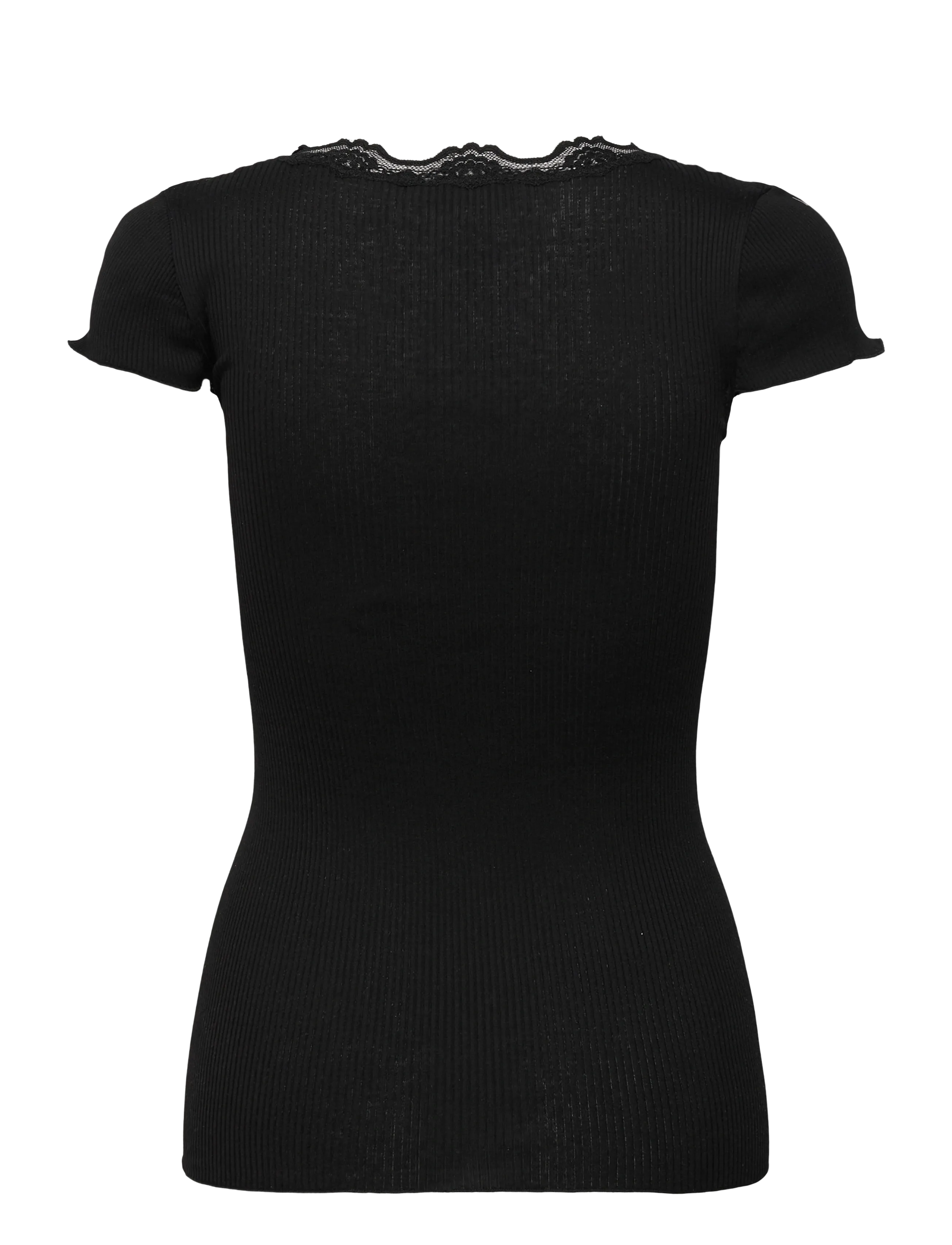 Rosemunde - RWBeatha Silk Capsleeve Button T-shirt - t-shirts - black - 2