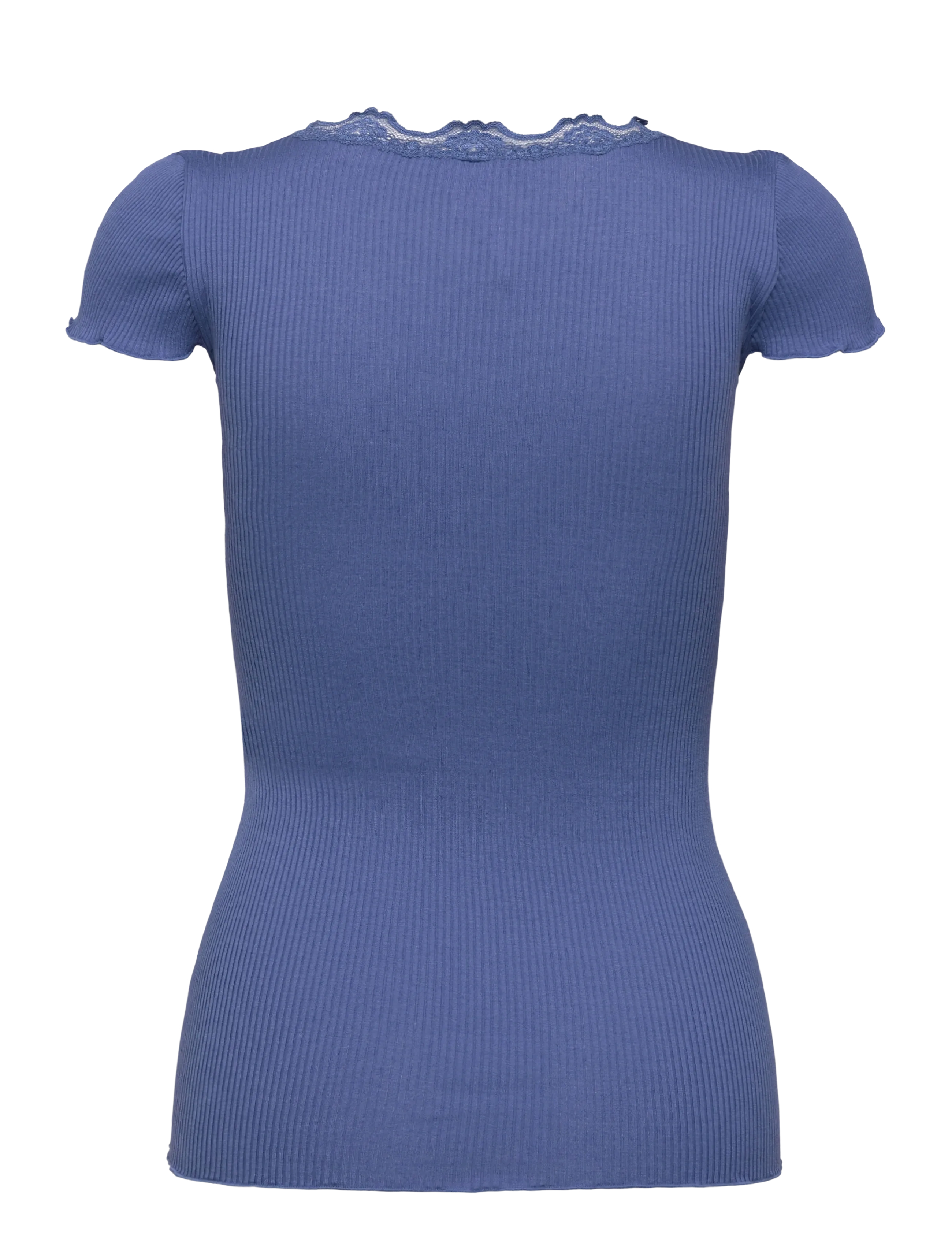 Rosemunde - RWBeatha Silk Capsleeve Button T-shirt - t-shirts - dutch blue - 2