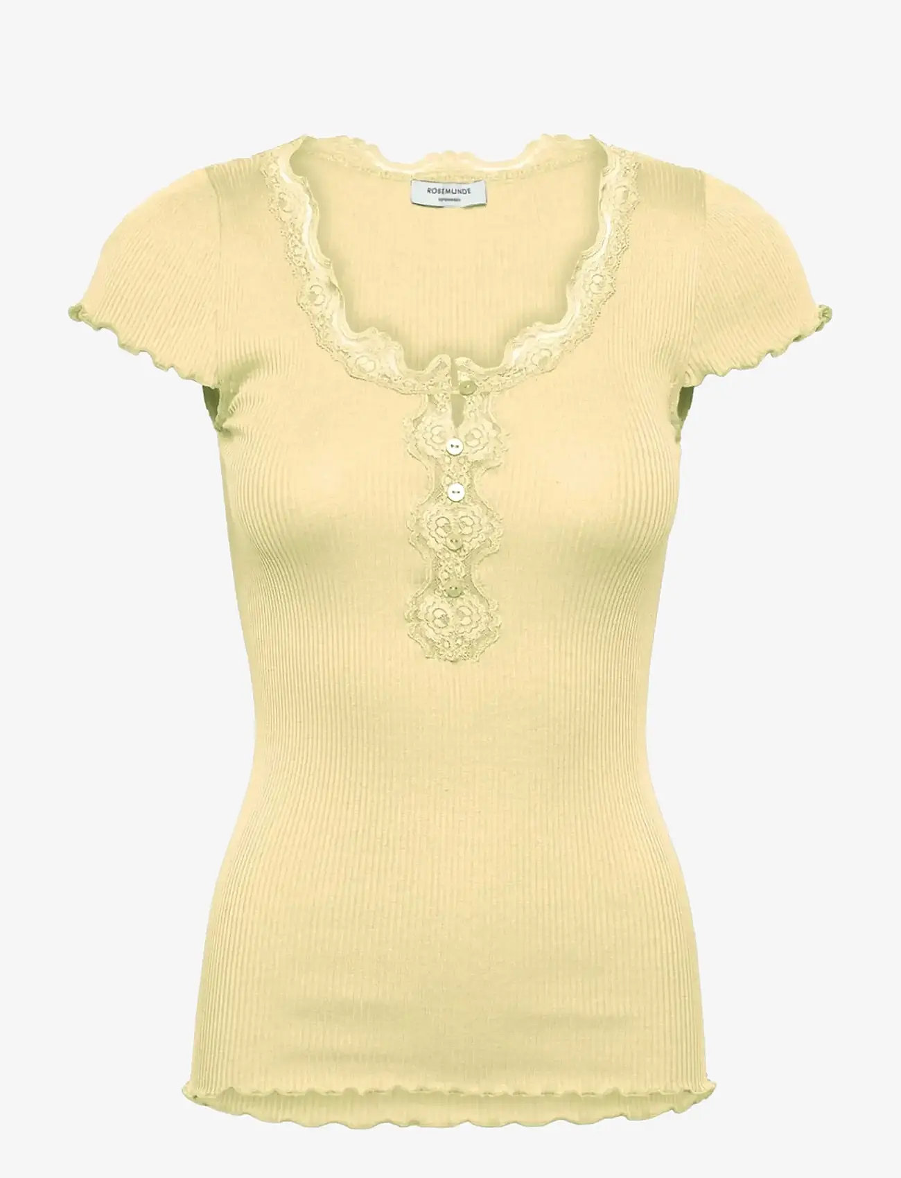 Rosemunde - RWBeatha Silk Capsleeve Button T-shirt - t-shirts - flan - 0
