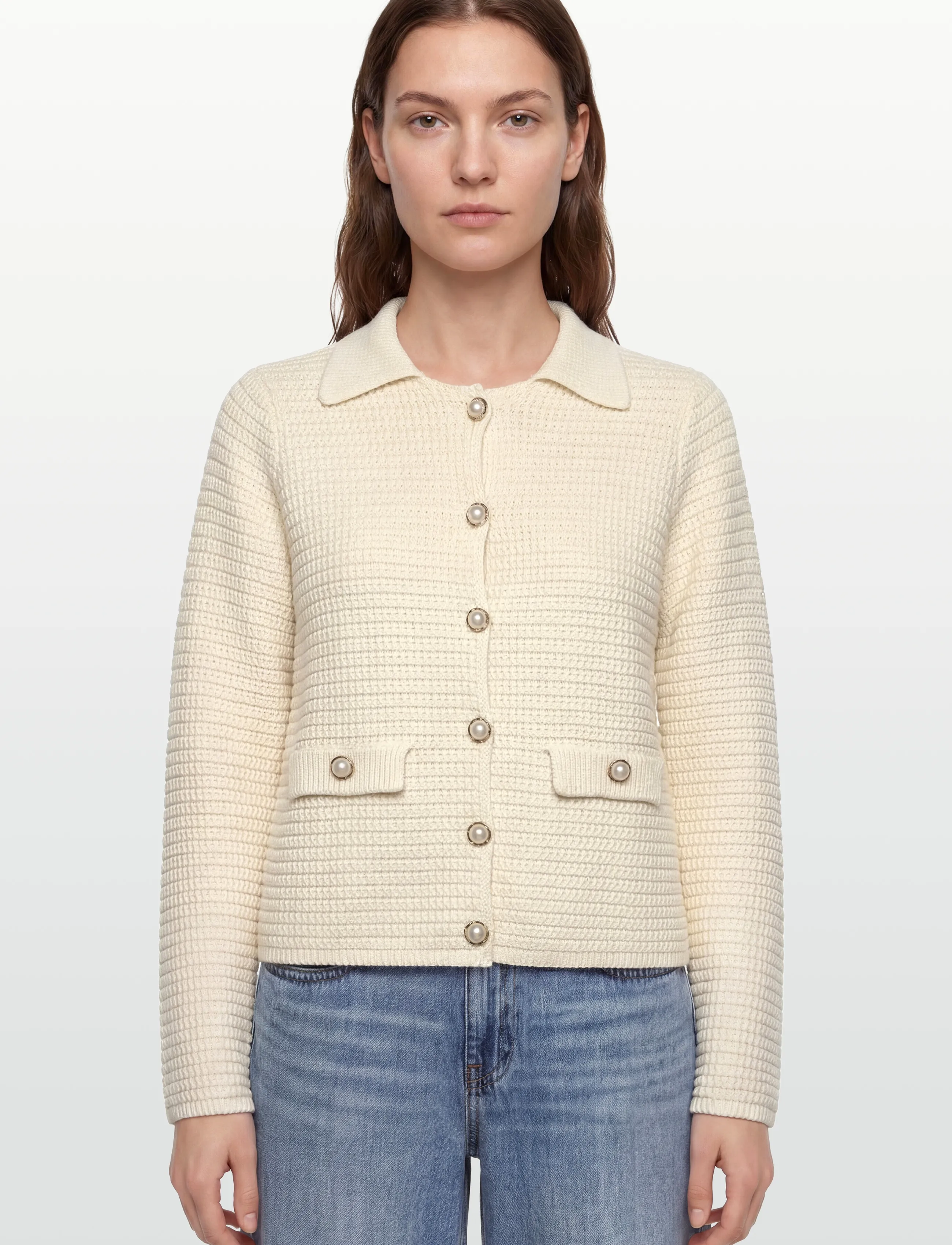 Rosemunde - RWEmilie LS Knit Jacket - spring jackets - turtledove - 3
