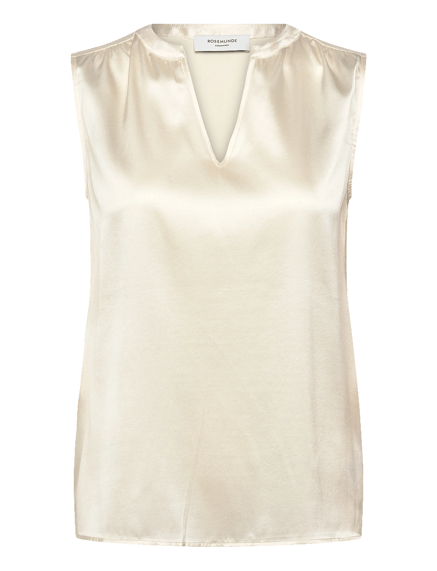 Rosemunde - RWJade Silk SL Top - Ärmlösa blusar - ivory - 0