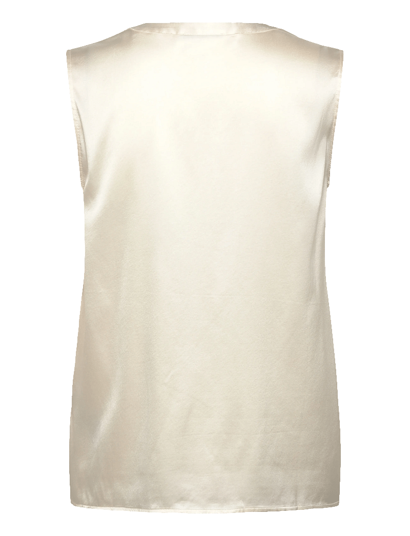 Rosemunde - RWJade Silk SL Top - sleeveless blouses - ivory - 1