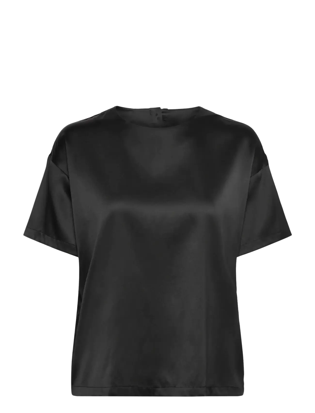 Rosemunde RWJade Silk SS Loose Blouse - Kortærmede bluser - BLACK / black