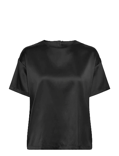 Jade Silk Ss Loose Blouse - KortæRmede Bluser