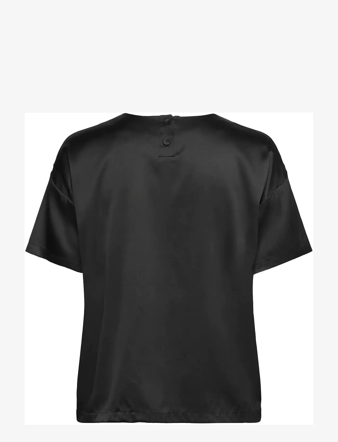 Rosemunde - RWJade Silk SS Loose Blouse - kortærmede bluser - black - 2