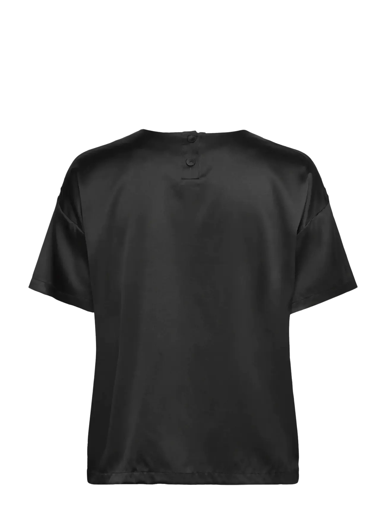 Rosemunde - RWJade Silk SS Loose Blouse - lühikeste varrukatega pluusid - black - 2