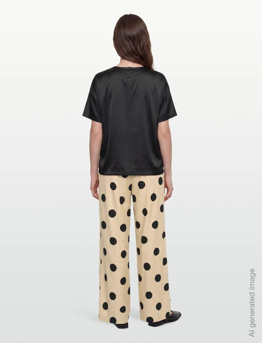 Rosemunde - RWJade Silk SS Loose Blouse - kurzärmelige blusen - black - 4