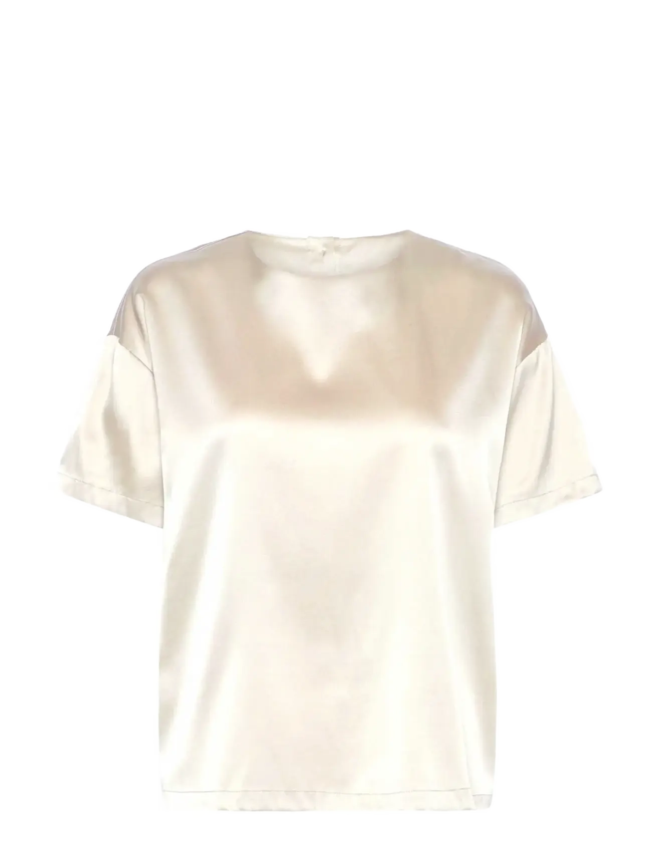Rosemunde RWJade Silk SS Loose Blouse - Bluser & Skjorter - IVORY / cream