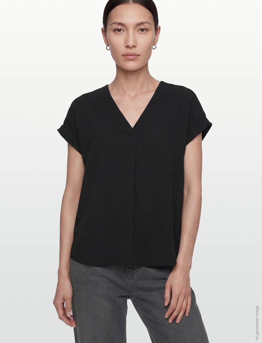 Rosemunde - RWRaya SL Blouse - kurzärmelige blusen - black - 3