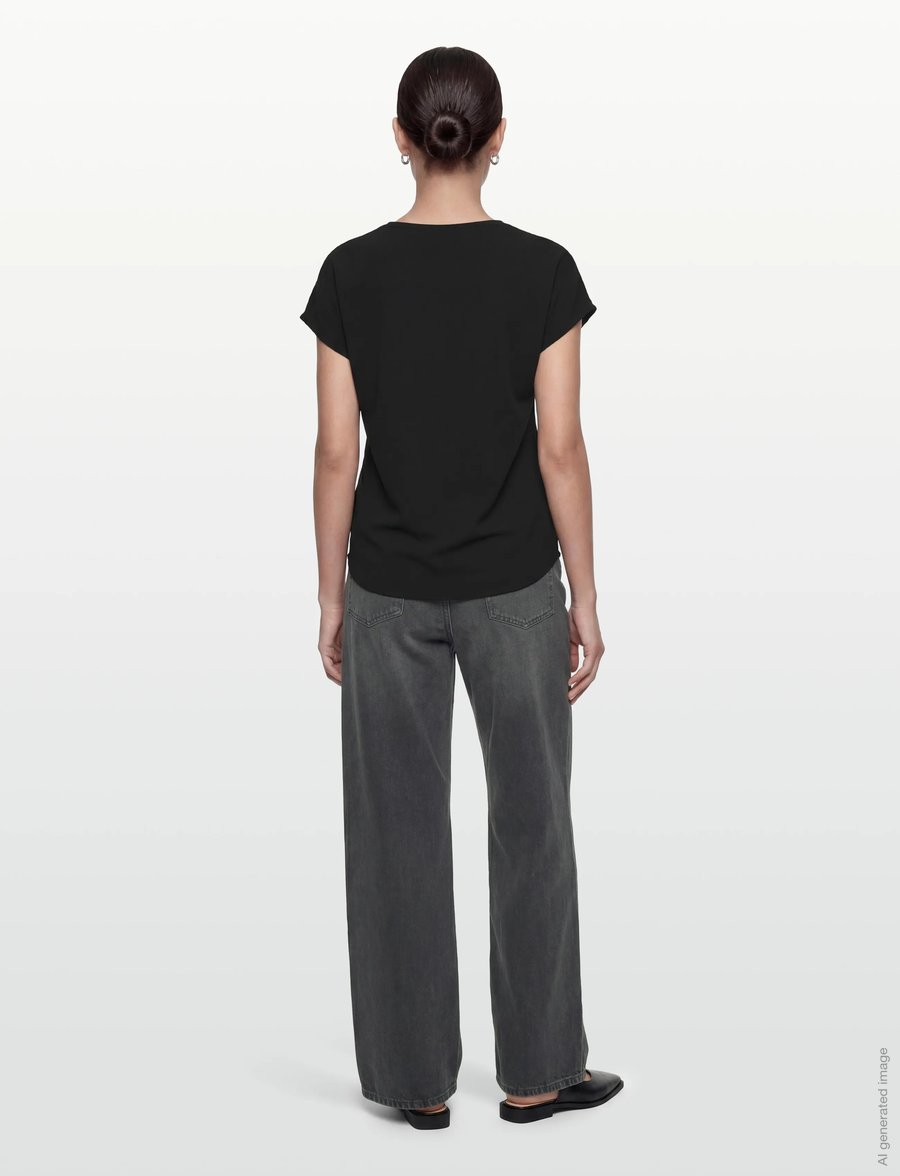 Rosemunde - RWRaya SL Blouse - kurzärmelige blusen - black - 4