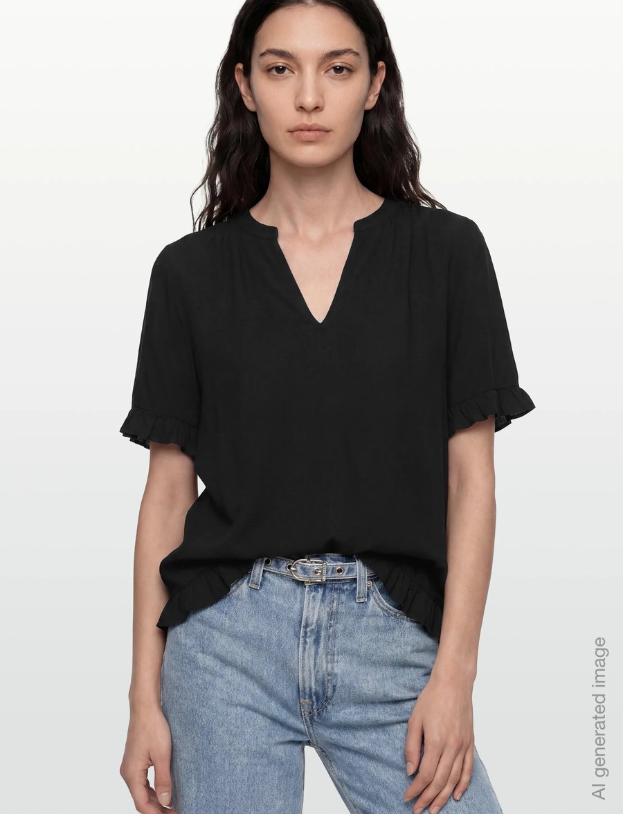 Rosemunde - RWRaya SS Blouse - kortærmede bluser - black - 3