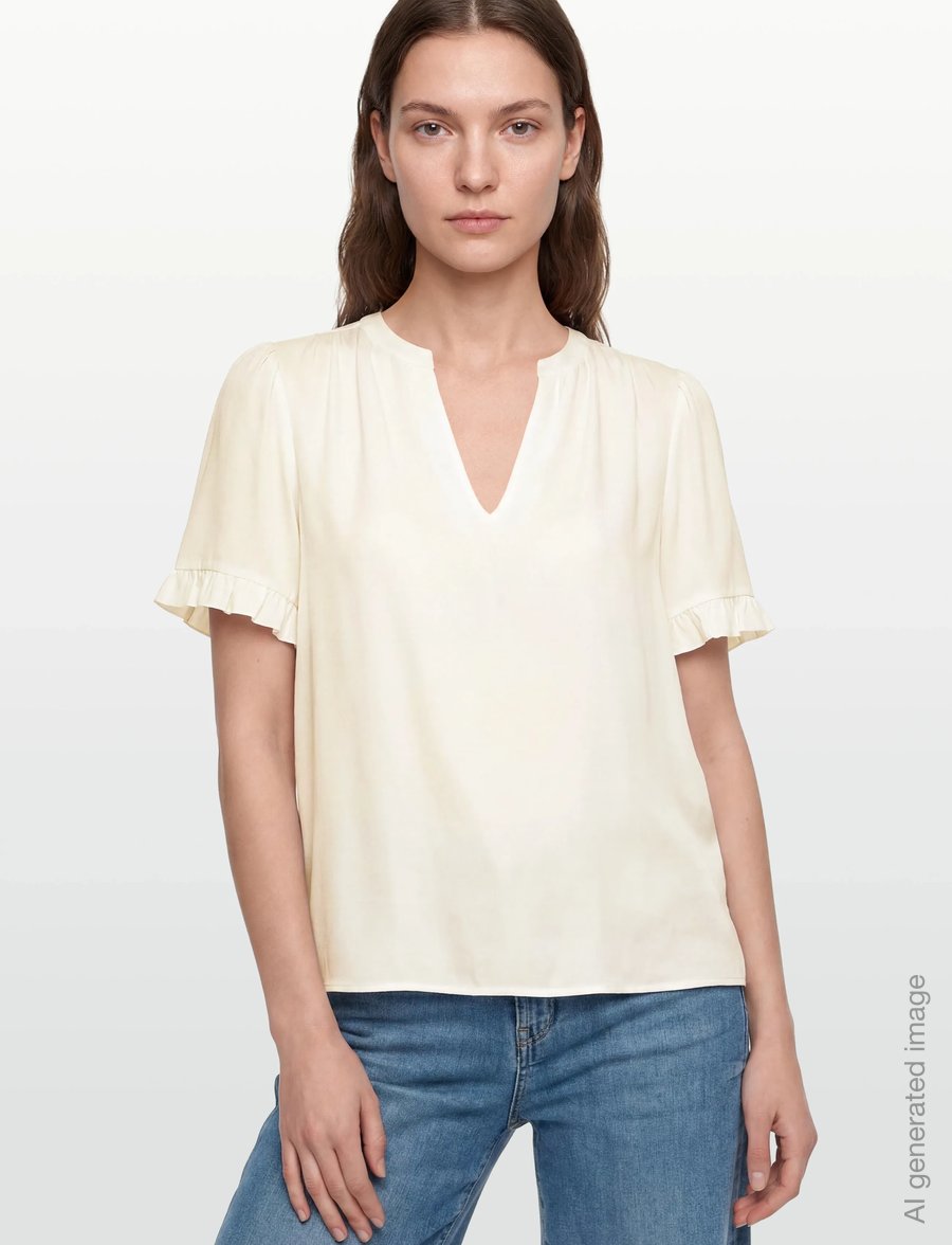 Rosemunde - RWRaya SS Blouse - kurzärmelige blusen - cloud dancer - 3