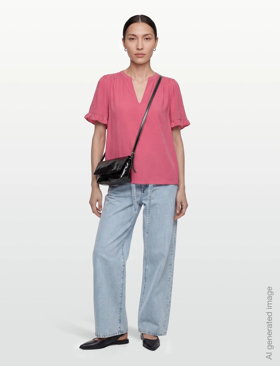 Rosemunde - RWRaya SS Blouse - kurzärmelige blusen - rapture rose - 0