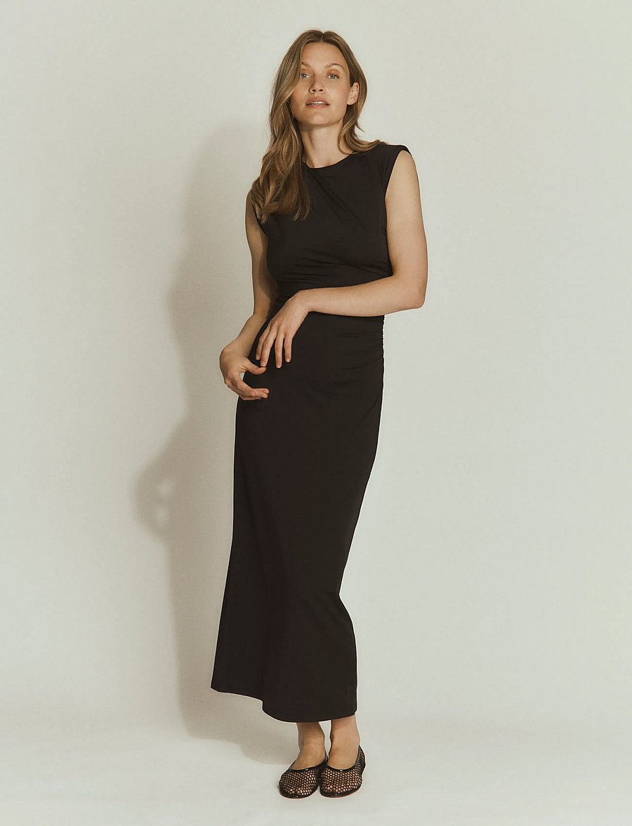 Rosemunde - RWBillie SL Drape Long Dress - etuikleider - black - 0