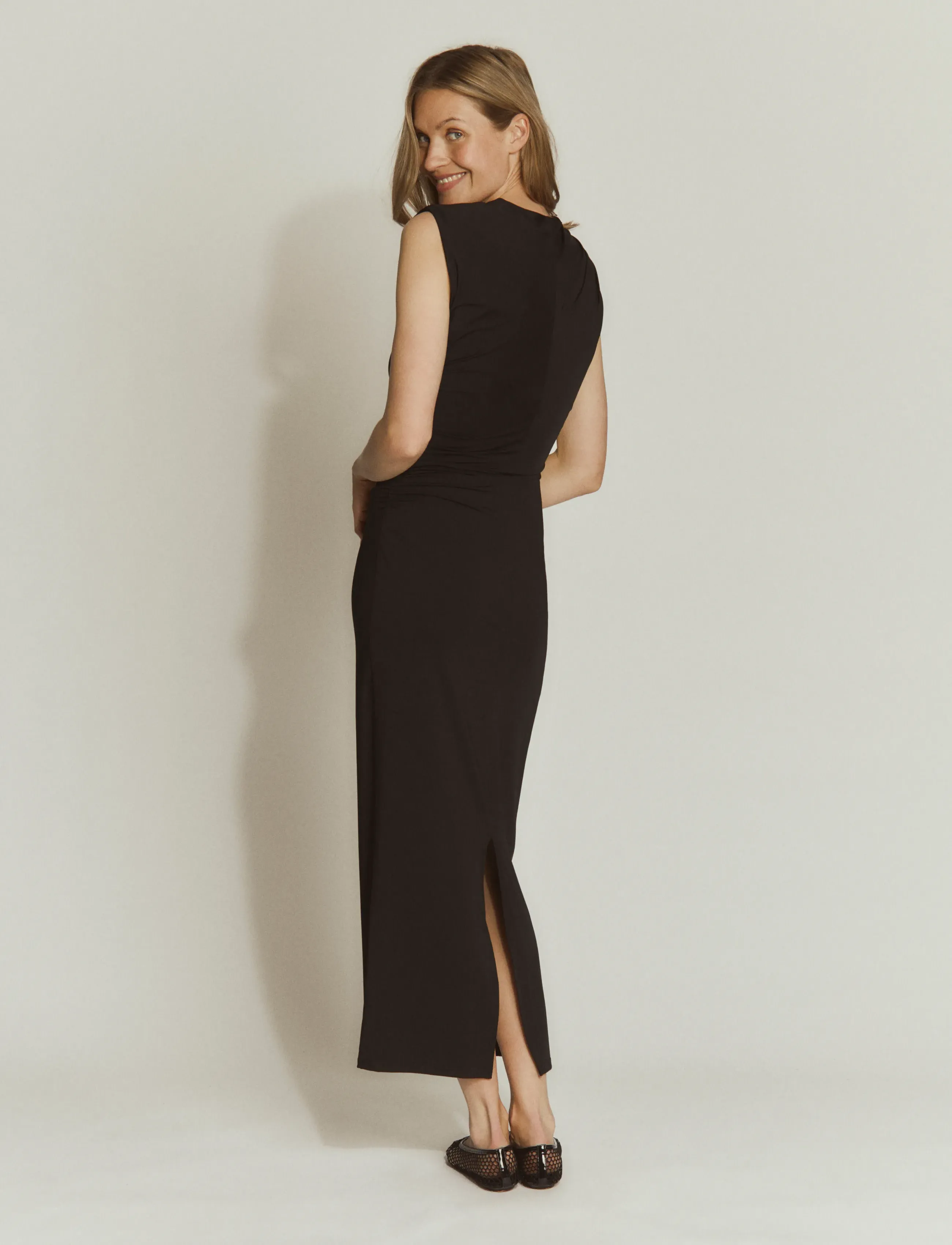 Rosemunde - RWBillie SL Drape Long Dress - stramme kjoler - black - 3