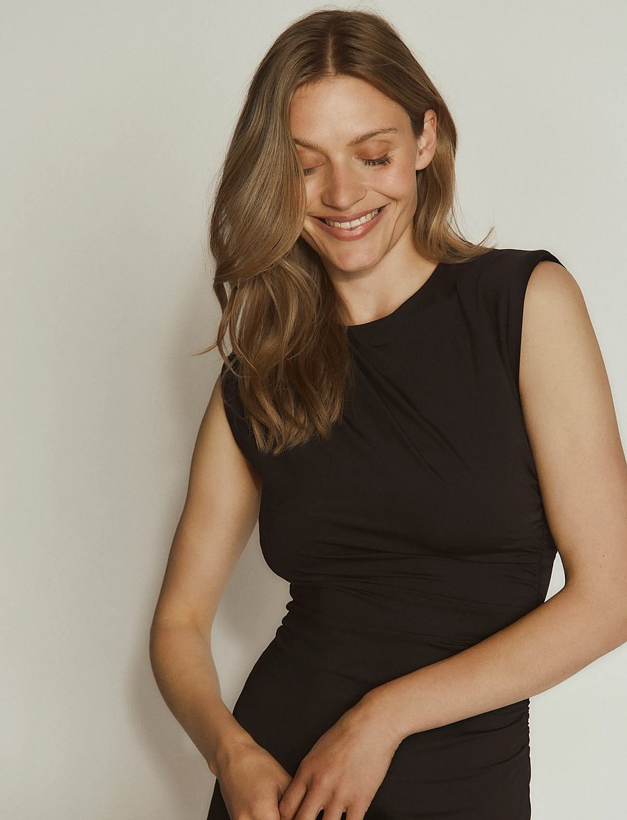 Rosemunde - RWBillie SL Drape Long Dress - etuikleider - black - 4