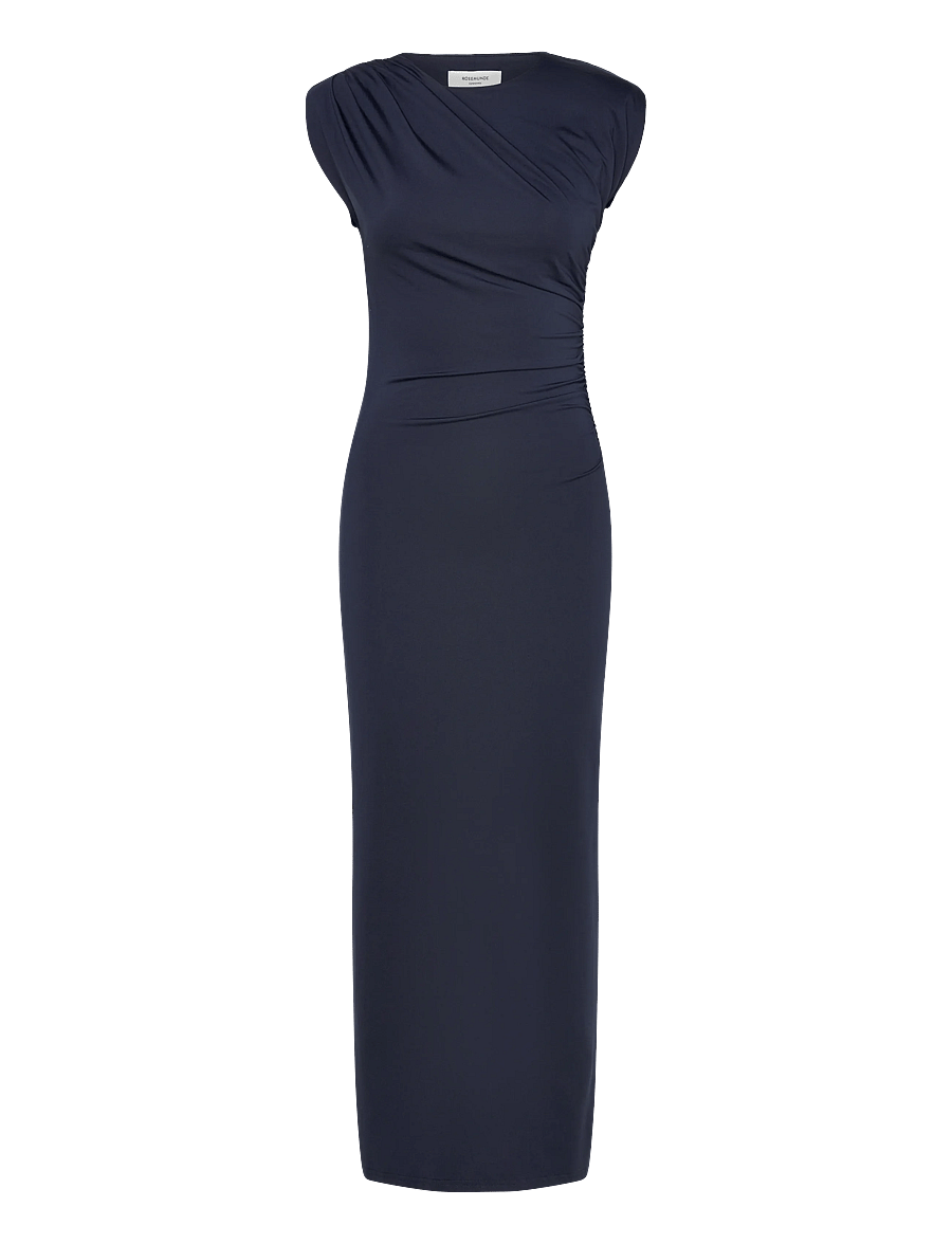 Rosemunde - RWBillie SL Drape Long Dress - liibuvad kleidid - dark blue - 1