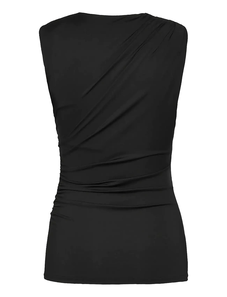 Rosemunde - RWBillie SL Drape Top - linnen - black - 2