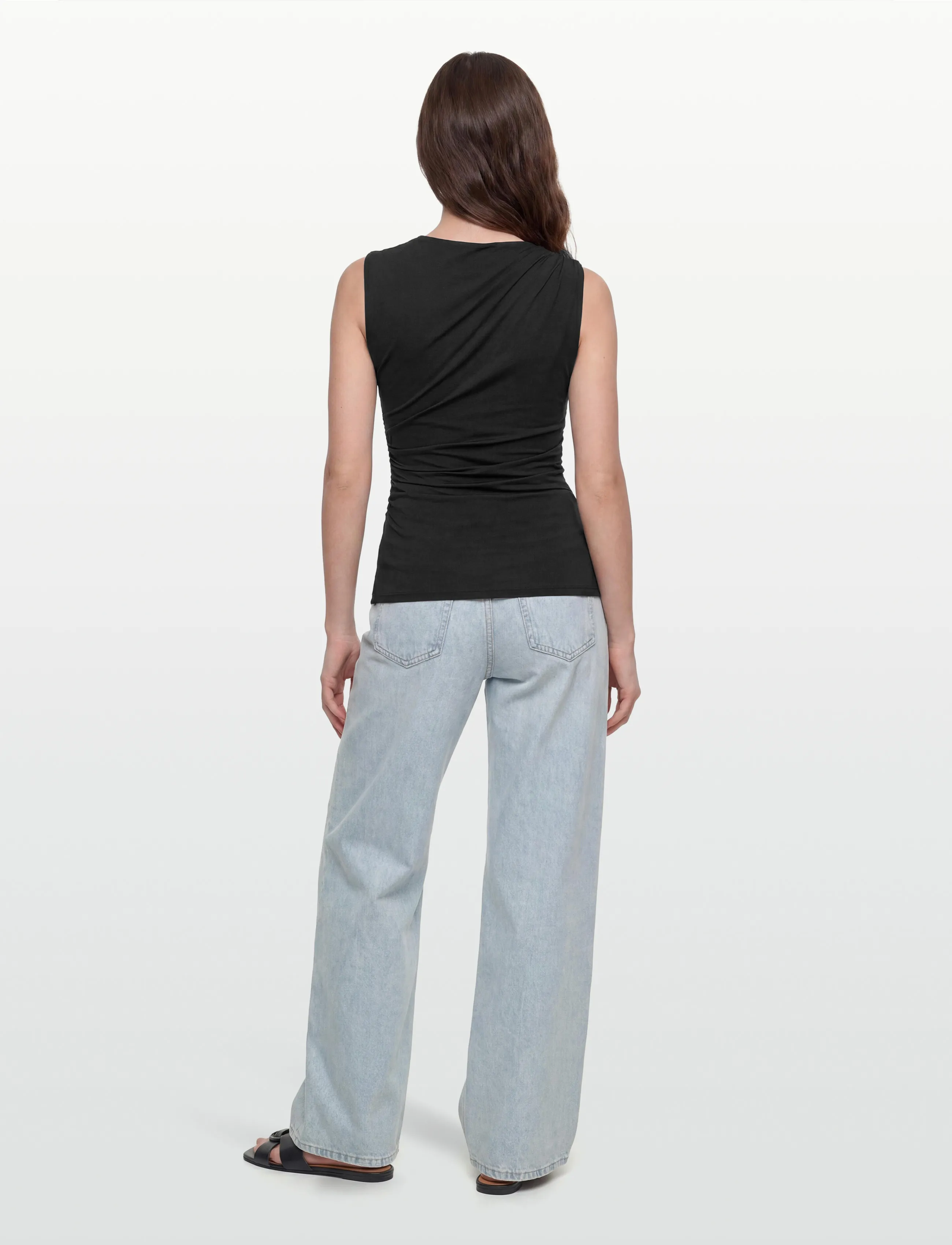 Rosemunde - RWBillie SL Drape Top - ermalausir toppar - black - 4