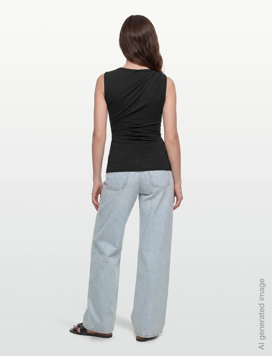 Rosemunde - RWBillie SL Drape Top - linnen - black - 4