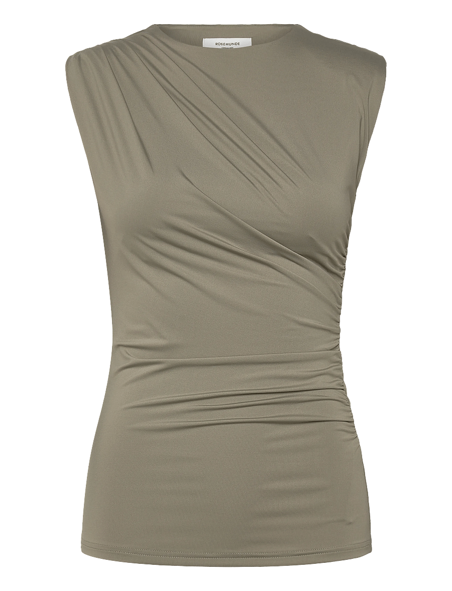 Rosemunde - RWBillie SL Drape Top - sleeveless tops - dried sage - 1