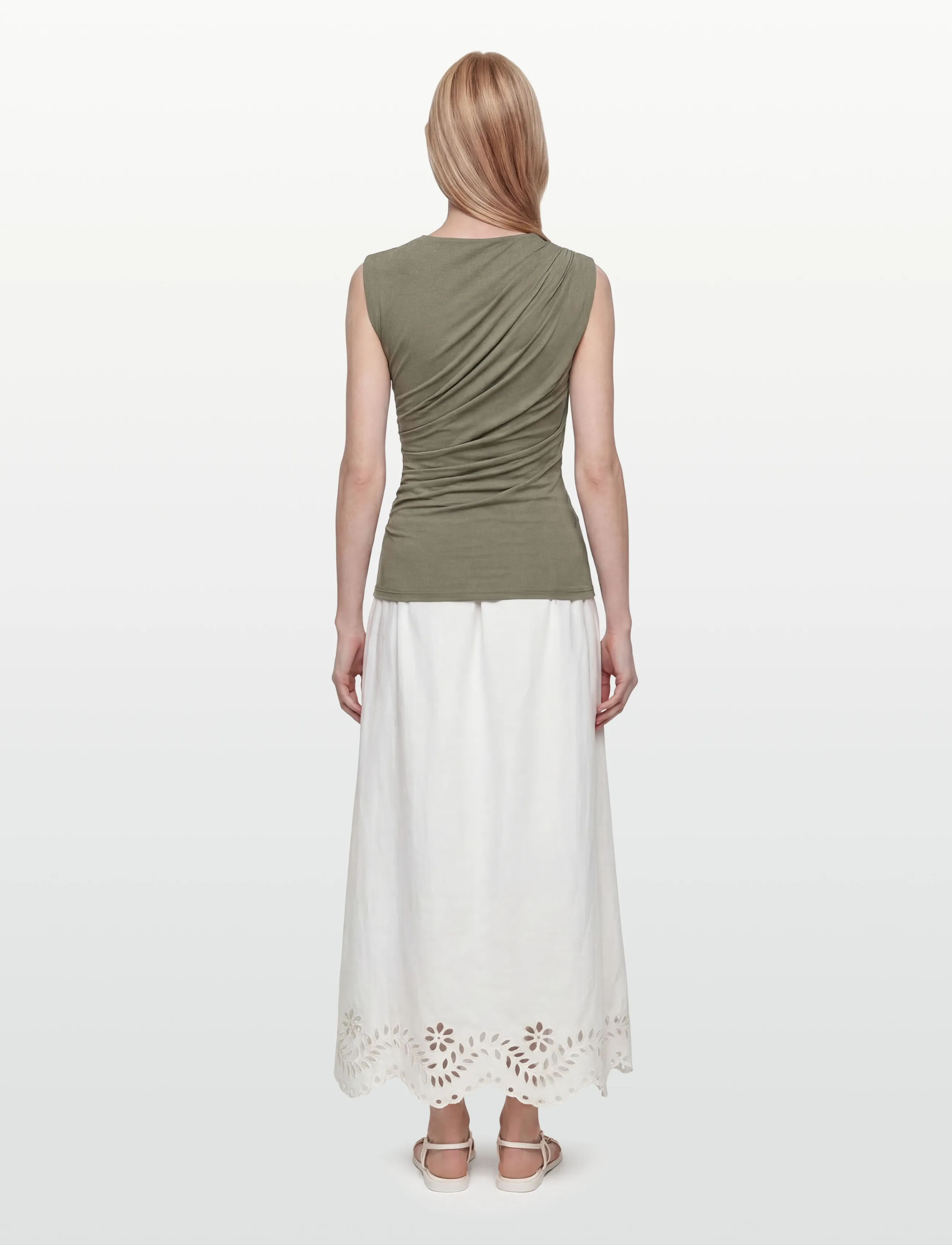Rosemunde - RWBillie SL Drape Top - linnen - dried sage - 4