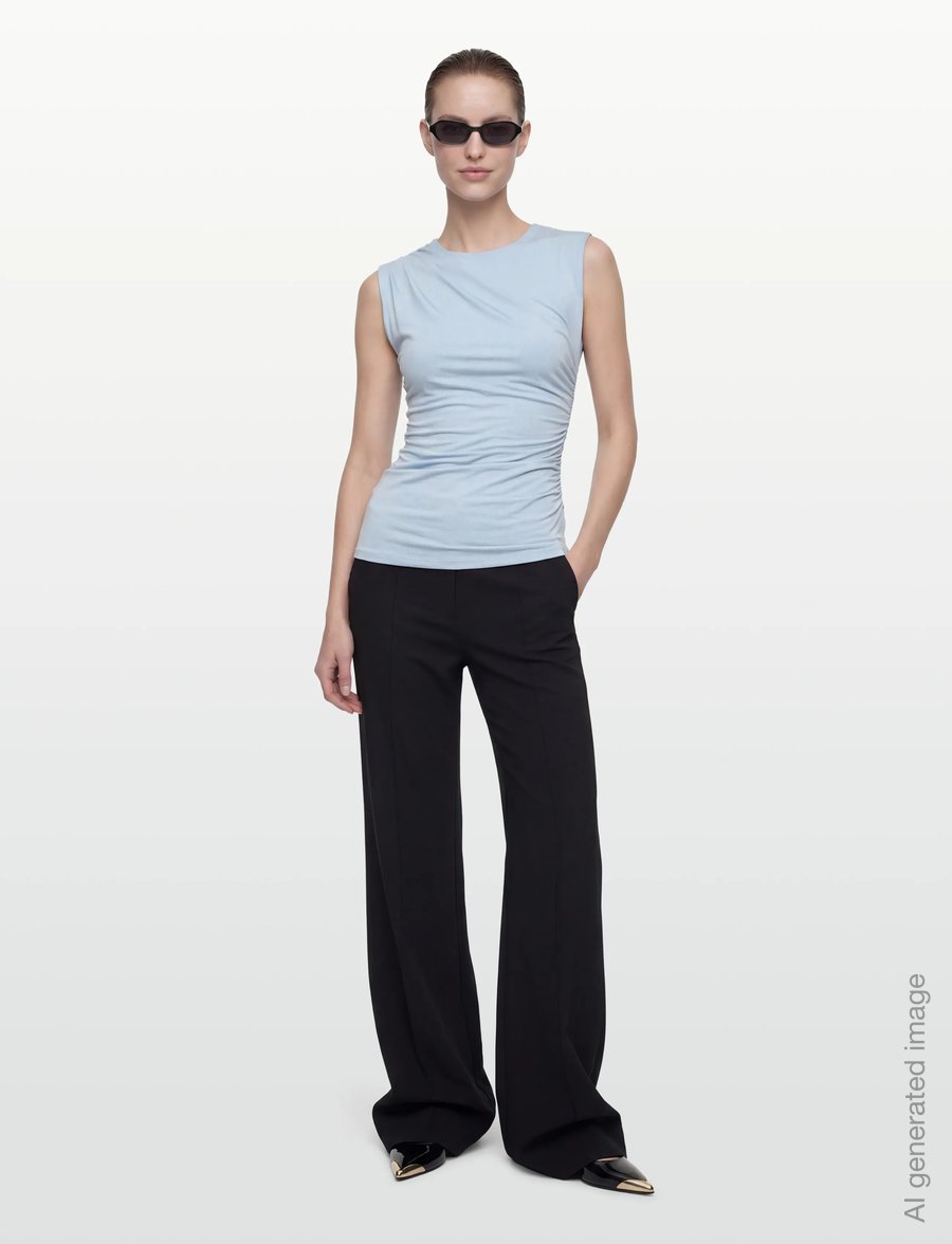 Rosemunde - RWBillie SL Drape Top - tanktops - nantucket blue - 0