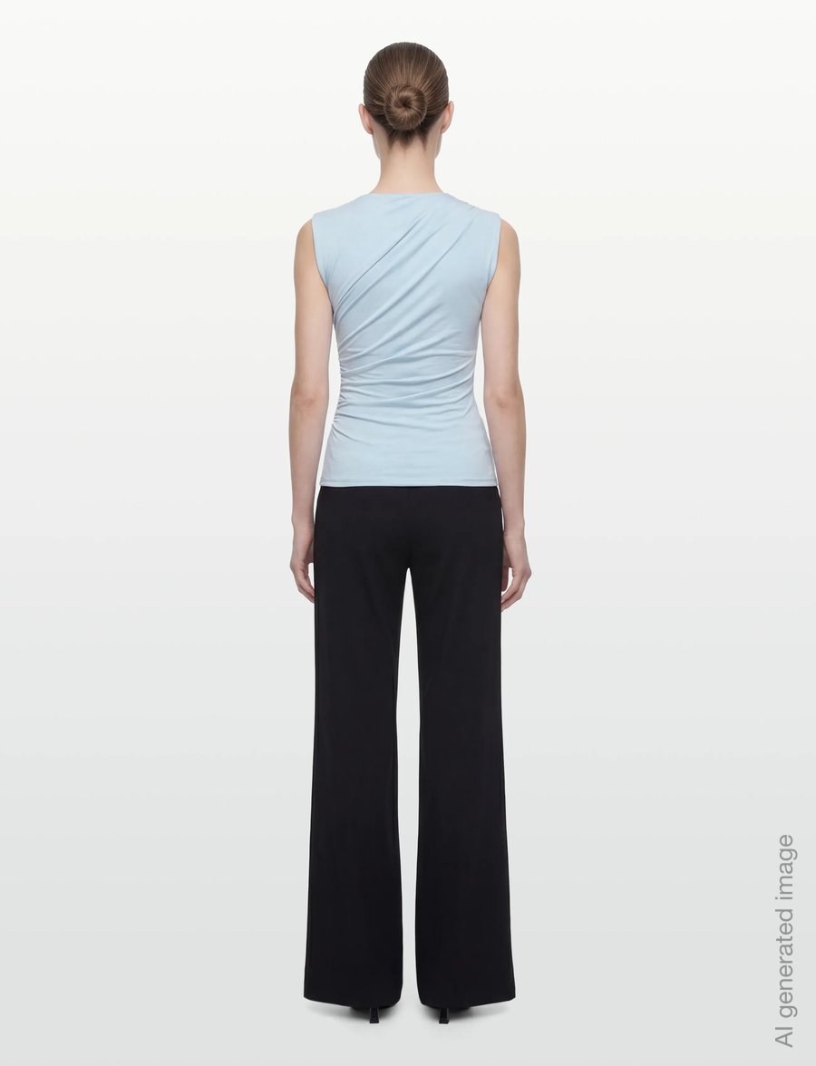 Rosemunde - RWBillie SL Drape Top - tanktops - nantucket blue - 4