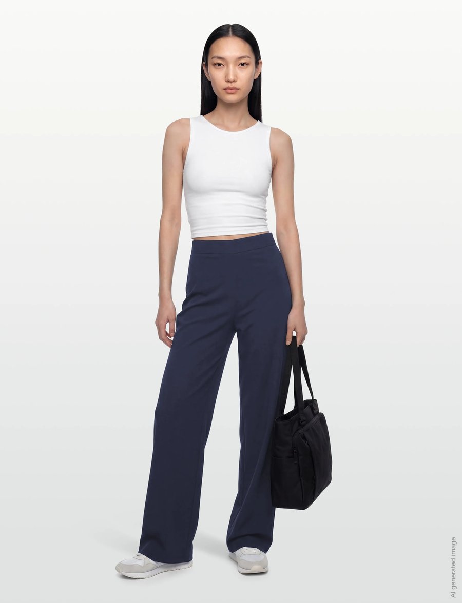 Rosemunde - RWElma Modal Long Trousers - laia säärega püksid - navy - 0